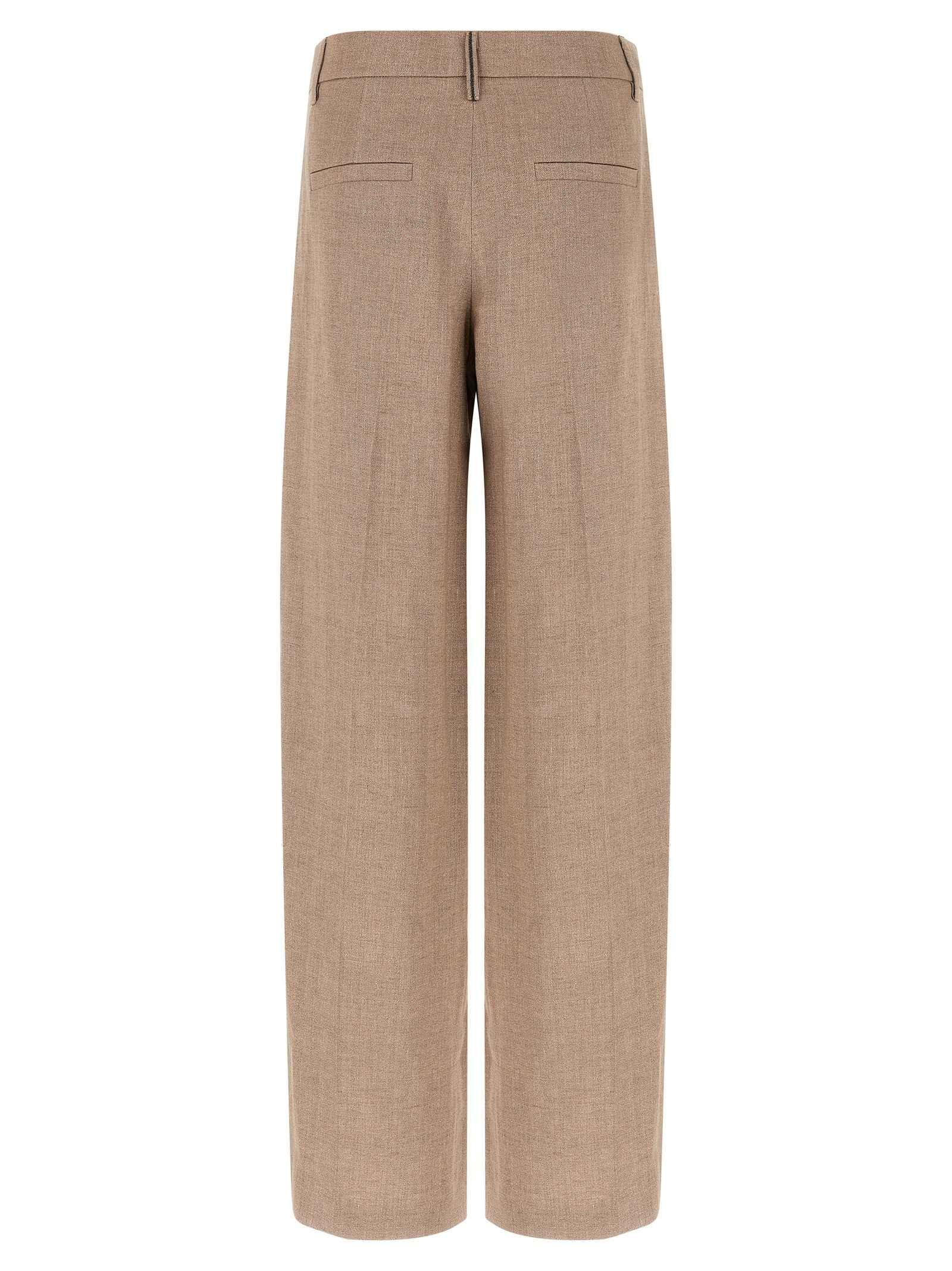 Brunello Cucinelli Multicolor Linen Flared Pants