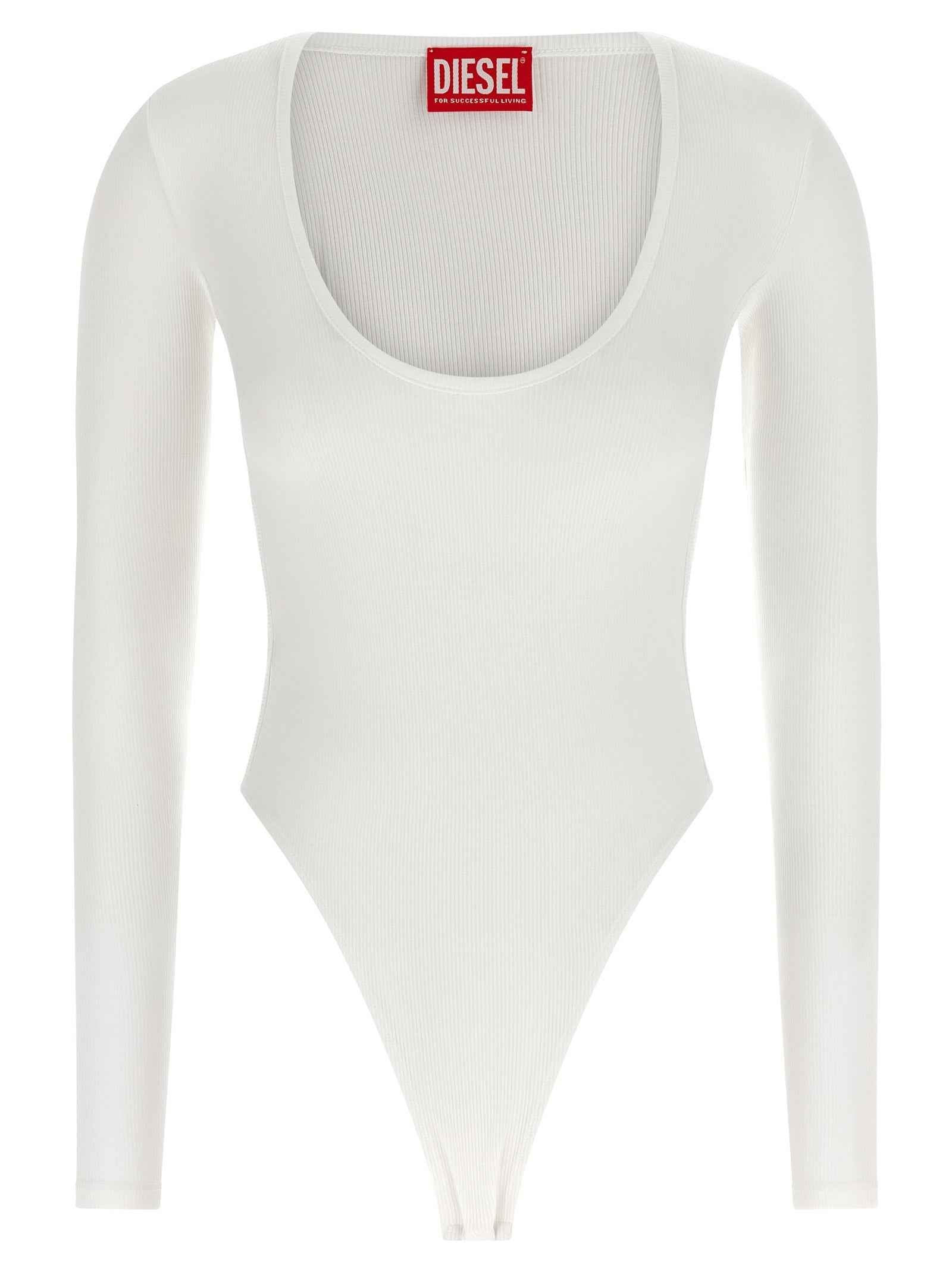 Diesel White Viscose Bodysuit