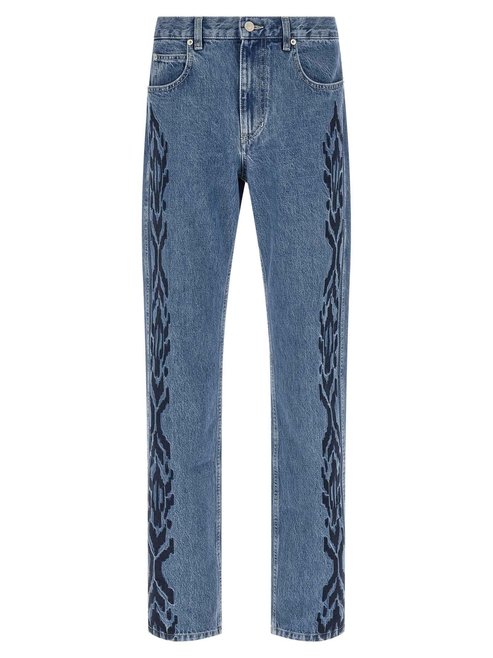 Isabel Marant Blue Cotton Straight-Leg Jeans