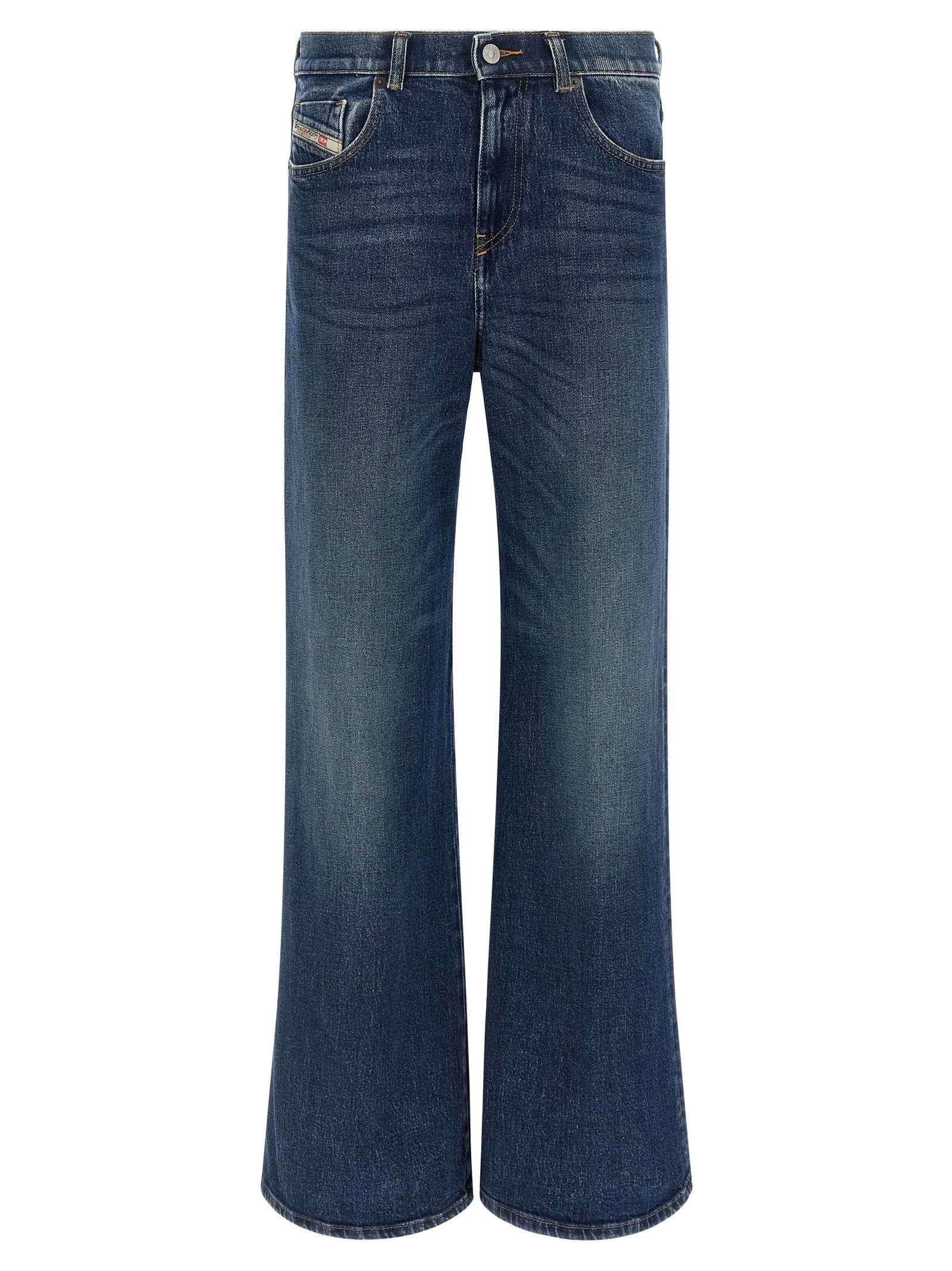 Diesel Blue Cotton Flared Jeans