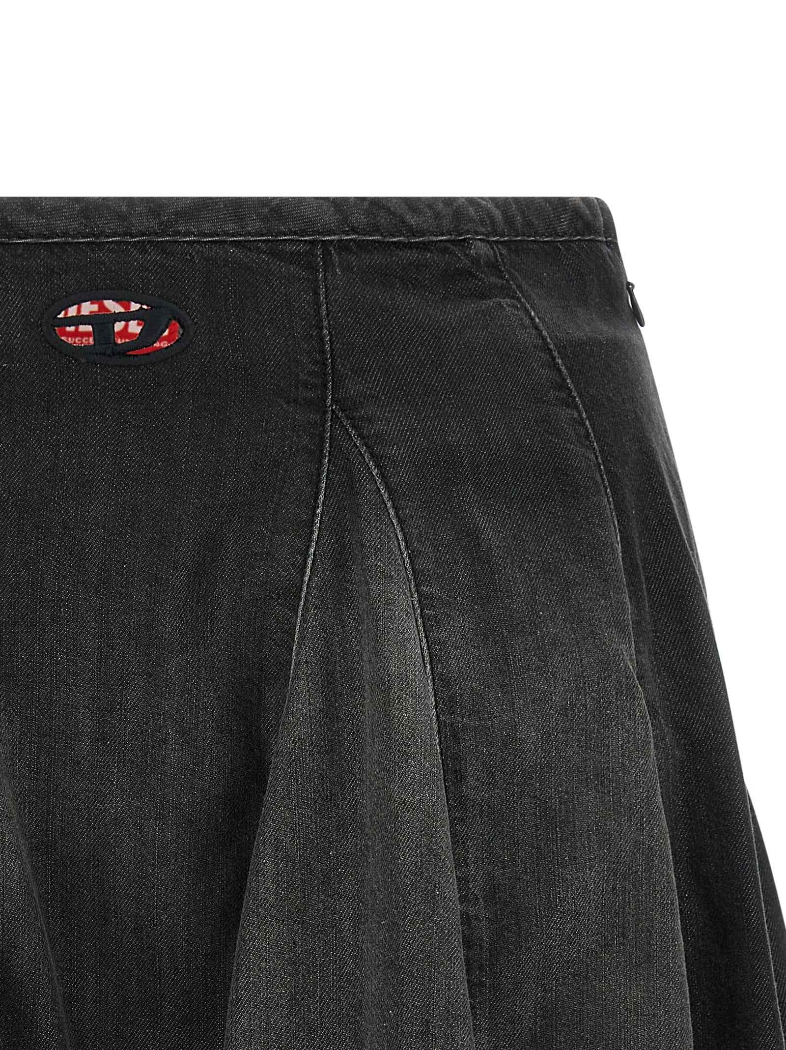 Diesel Black Cotton Long Skirt