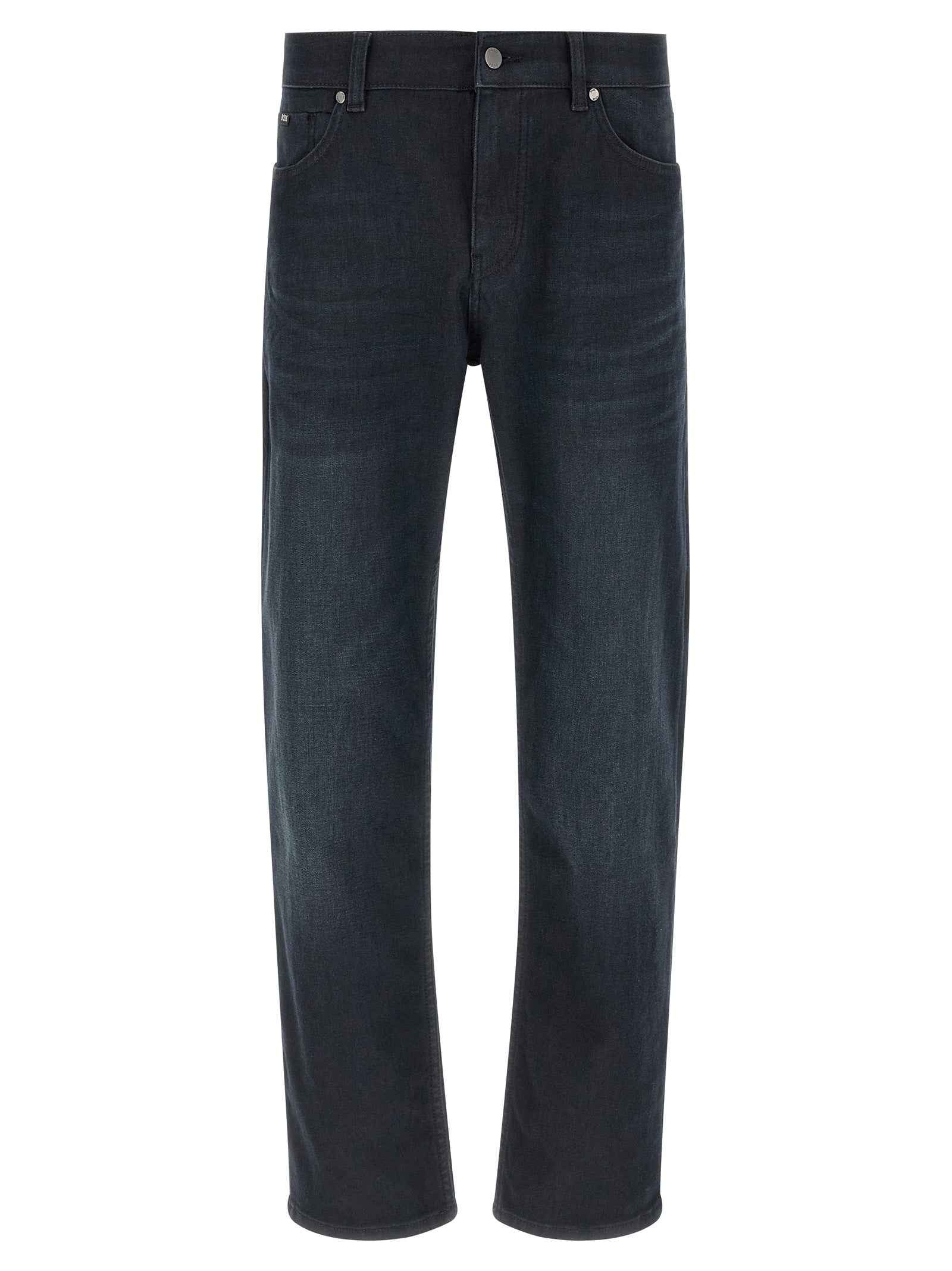 Hugo Boss Blue Cotton Straight-Leg Jeans