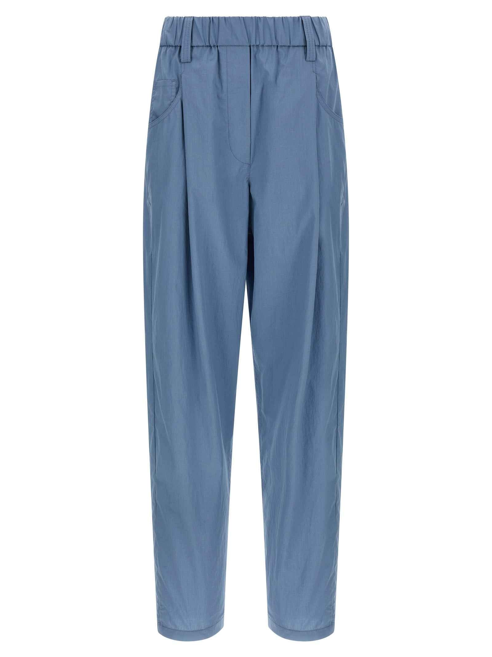 Brunello Cucinelli Blue Cotton Casual Pants