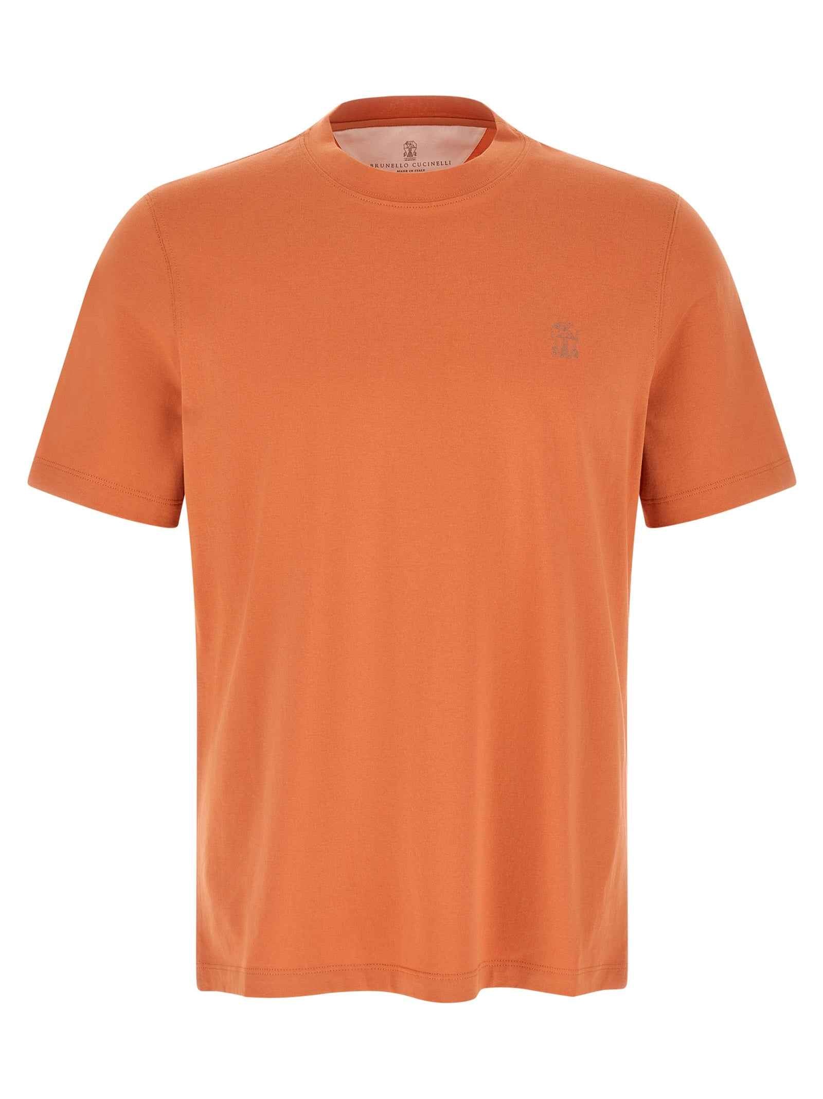 Brunello Cucinelli Orange Cotton T-Shirt