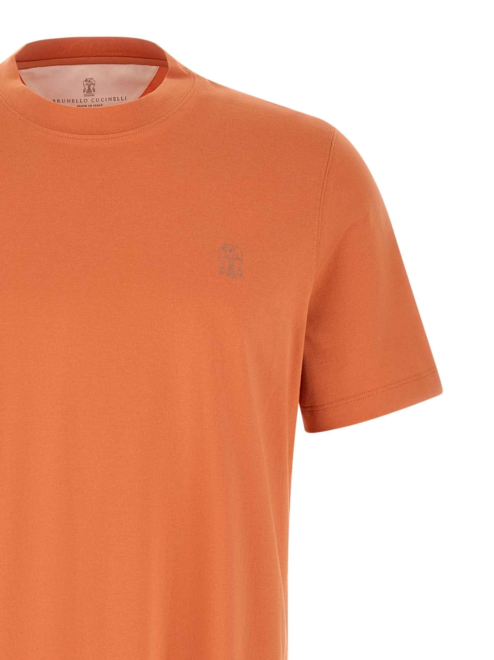 Brunello Cucinelli Orange Cotton T-Shirt