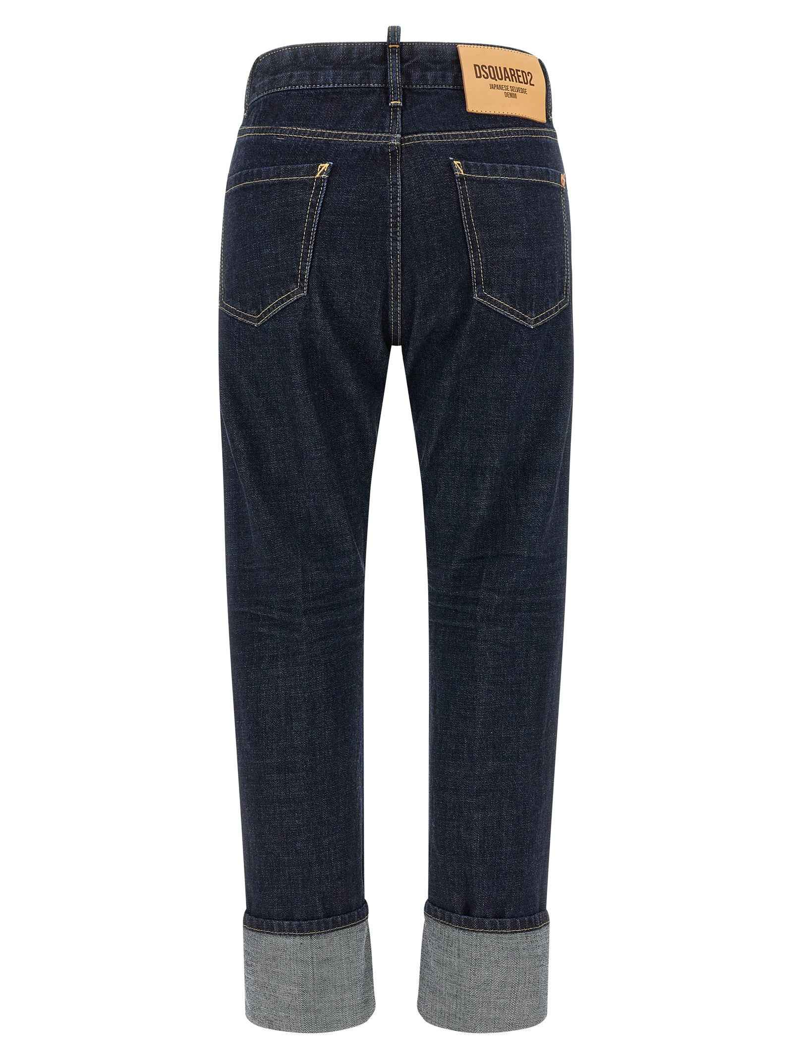Dsquared² Blue Cotton Straight-Leg Jeans