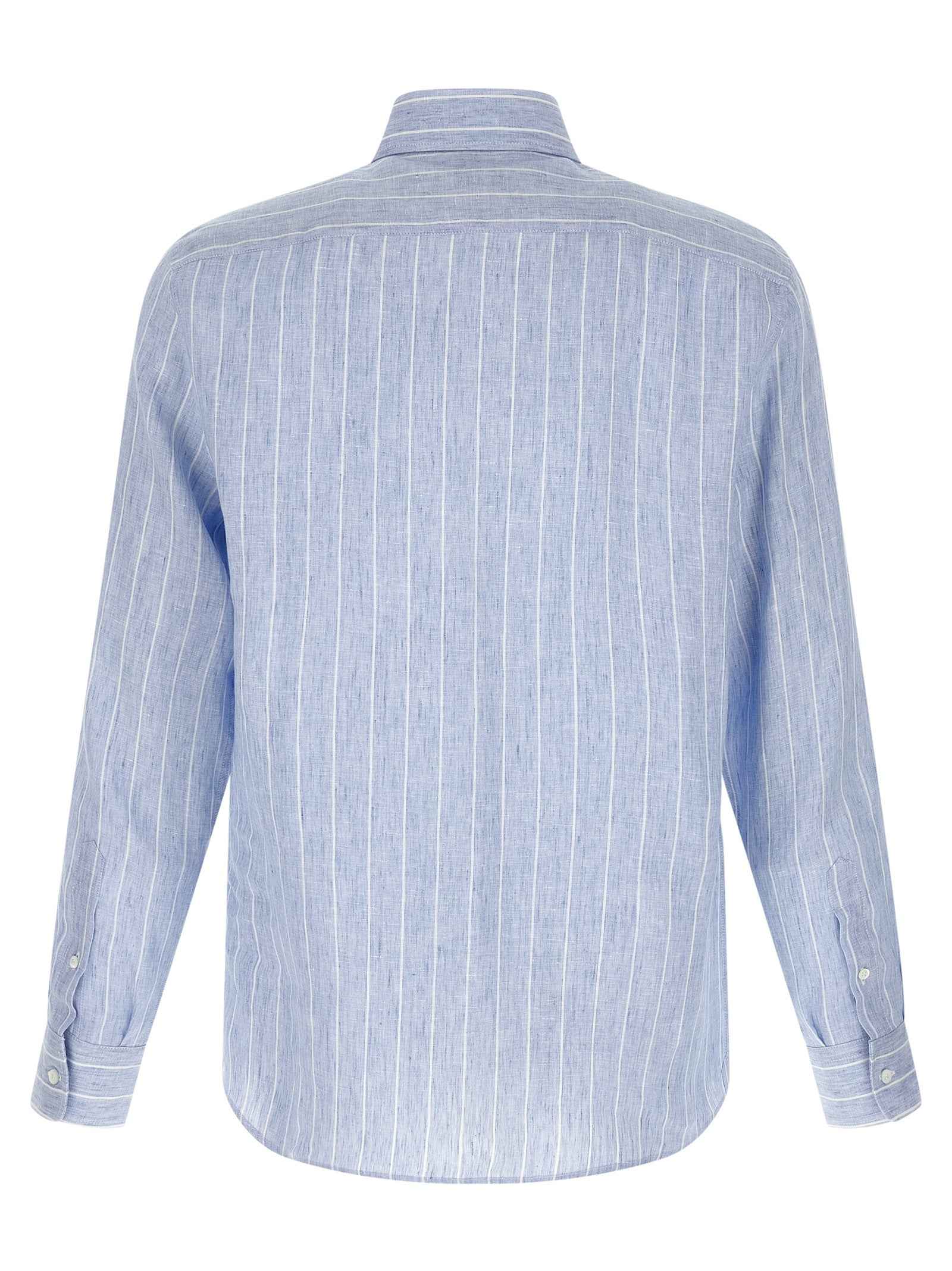 Brunello Cucinelli Blue Linen Blouse