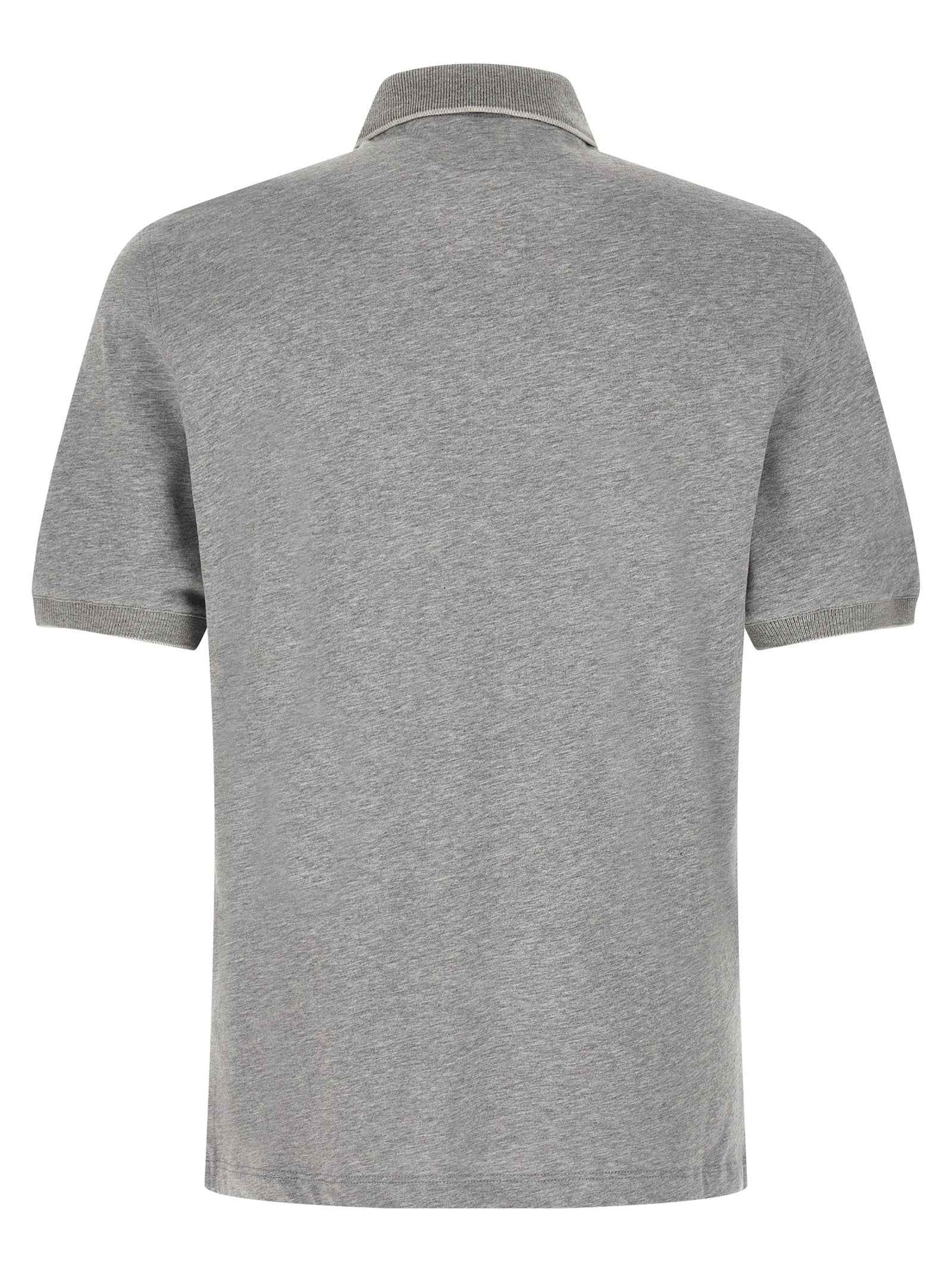 Brunello Cucinelli Gray Cotton Polo Shirt