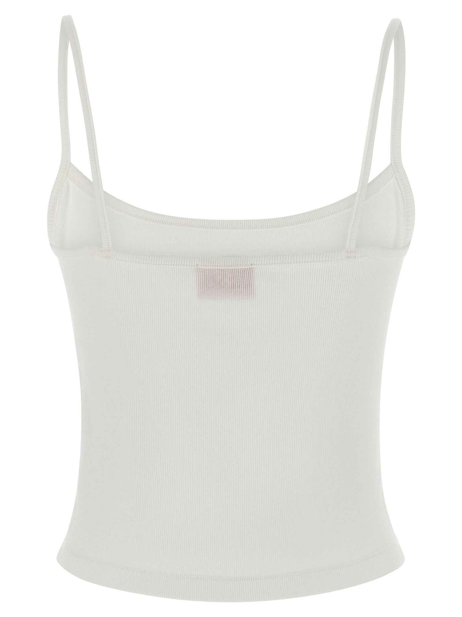 Diesel White Cotton Tank Tops