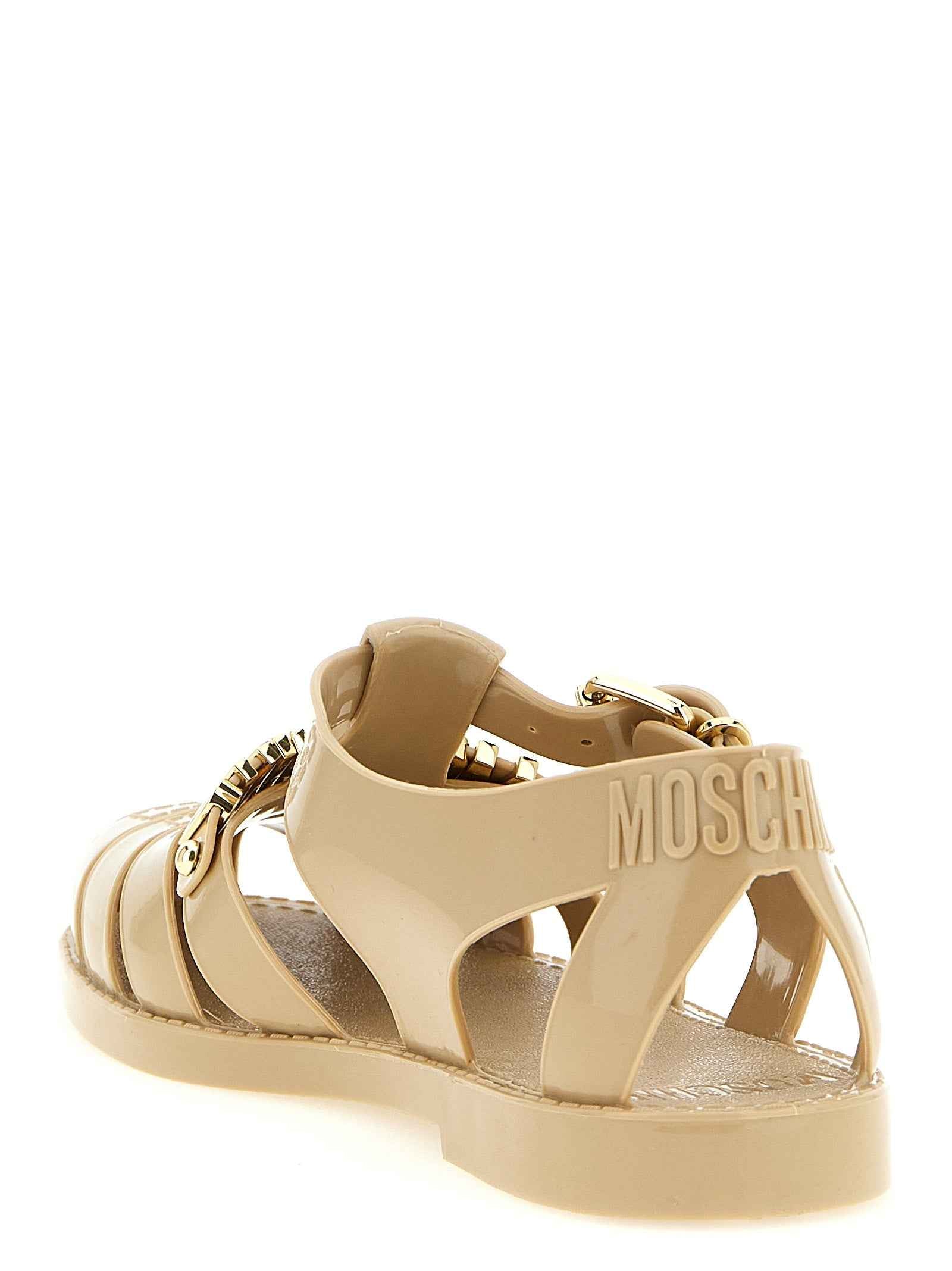 Moschino Beige Pvc Flat Sandals