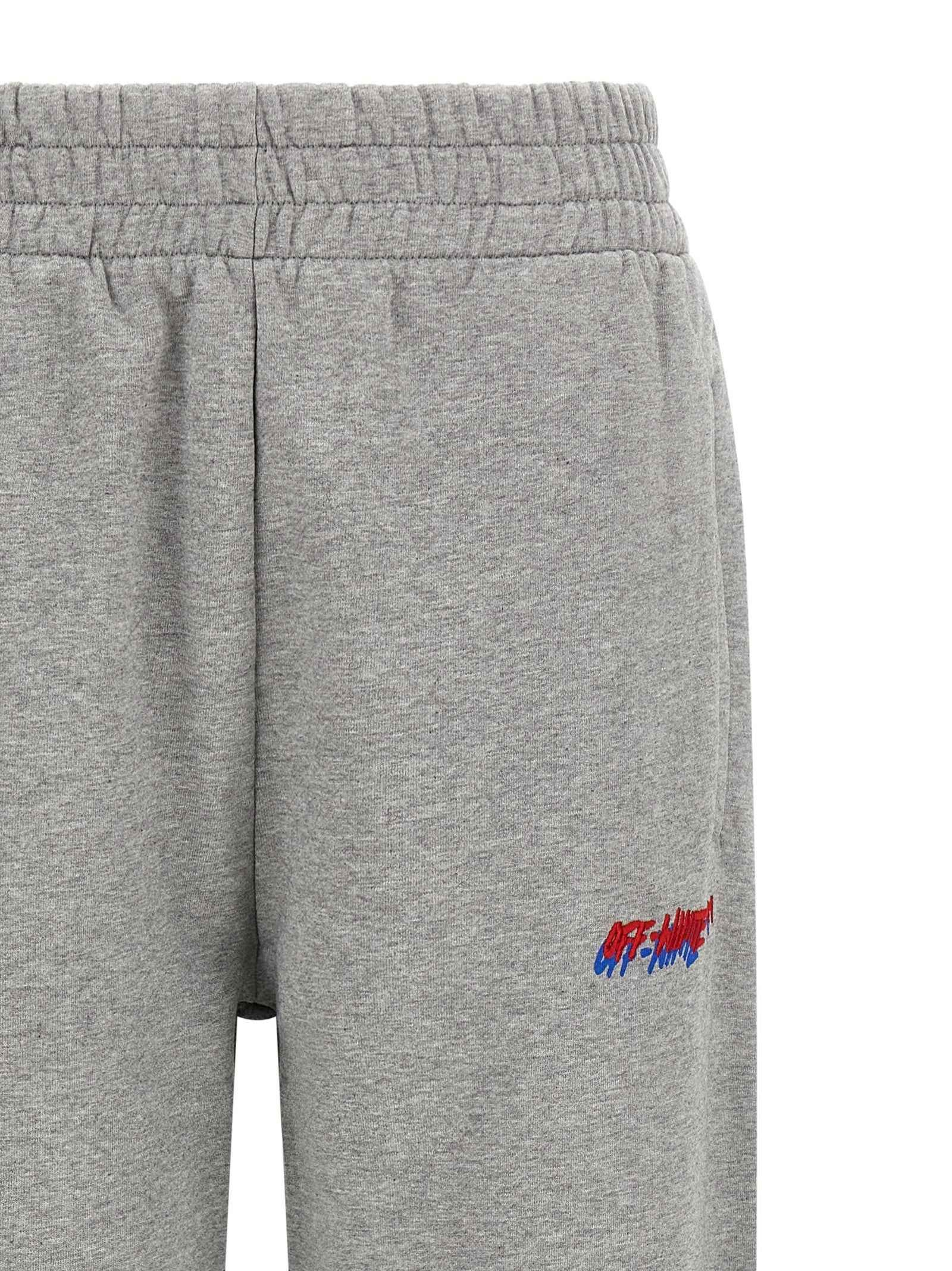 Off-White Gray Cotton Joggers (Workout Pants)
