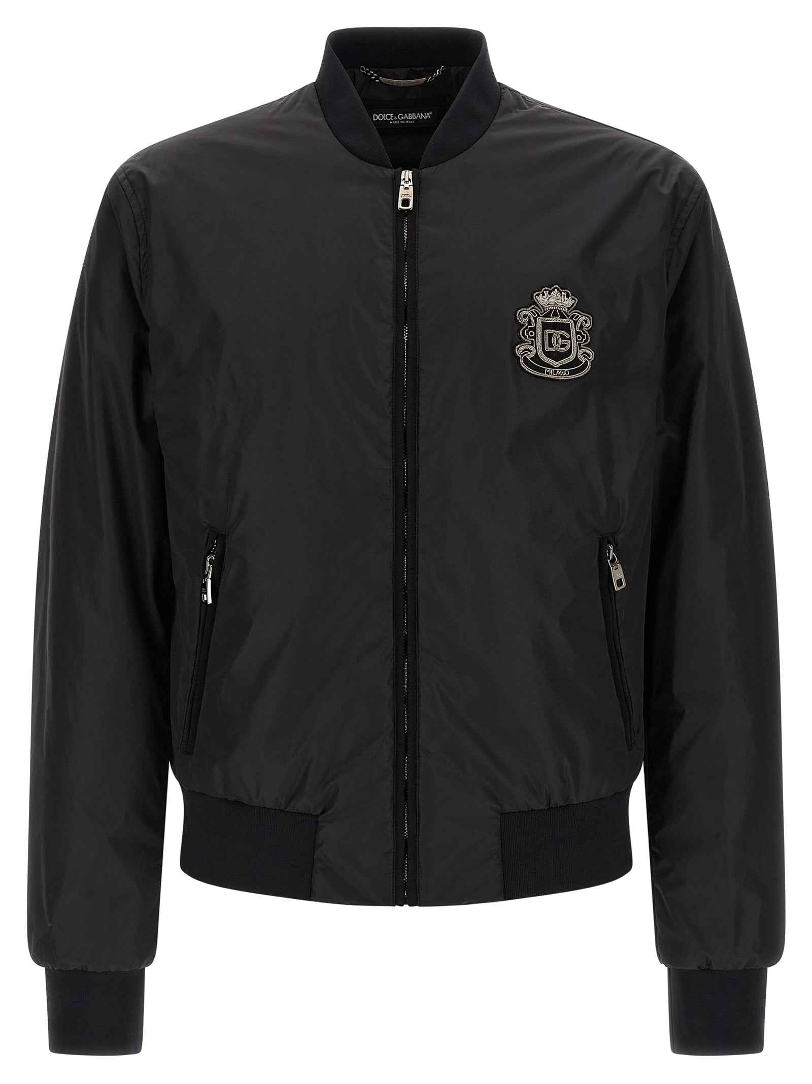 Dolce & Gabbana Black Polyamide Bomber