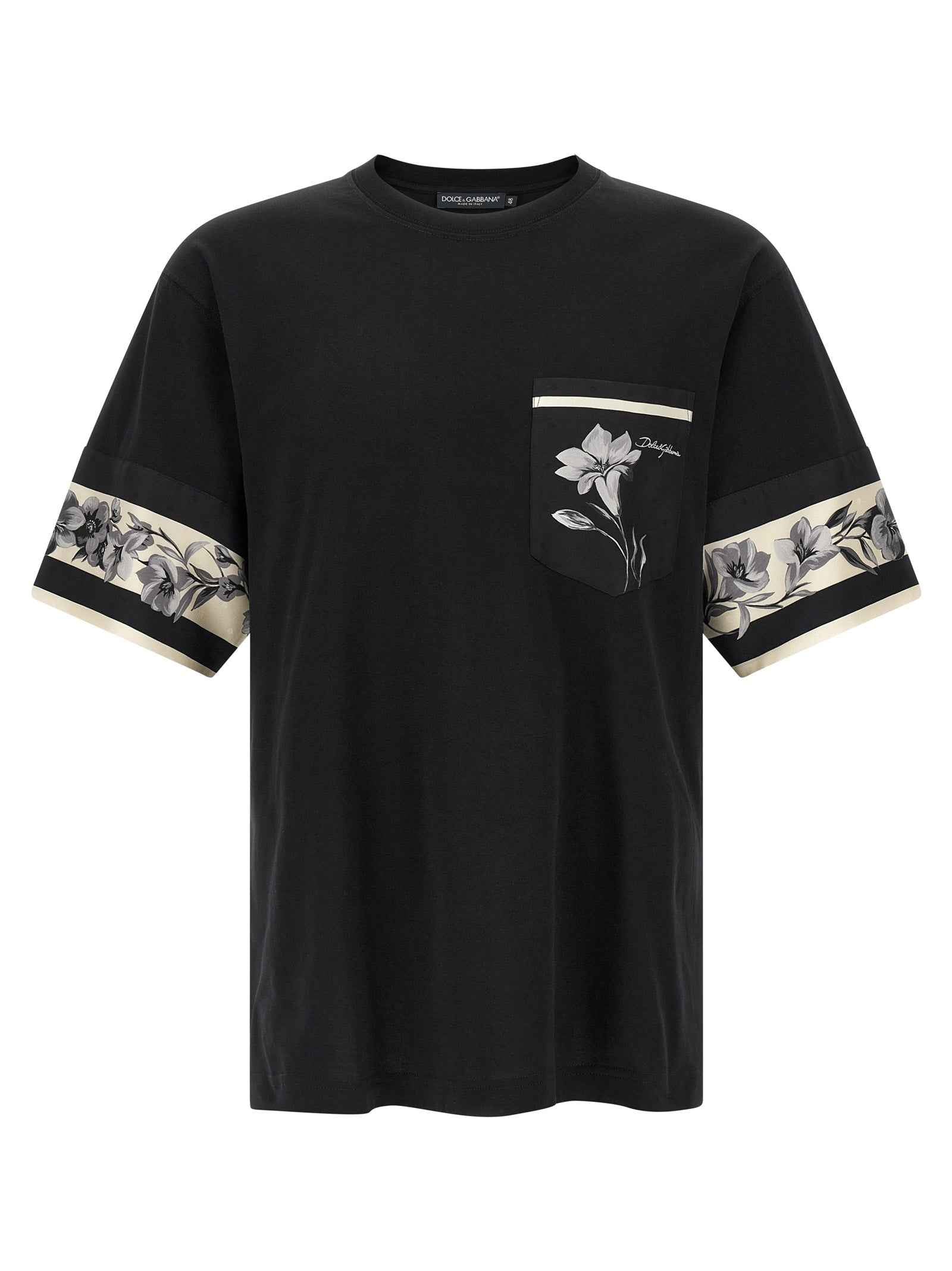 Dolce & Gabbana Black Cotton Long Sleeve T-Shirt
