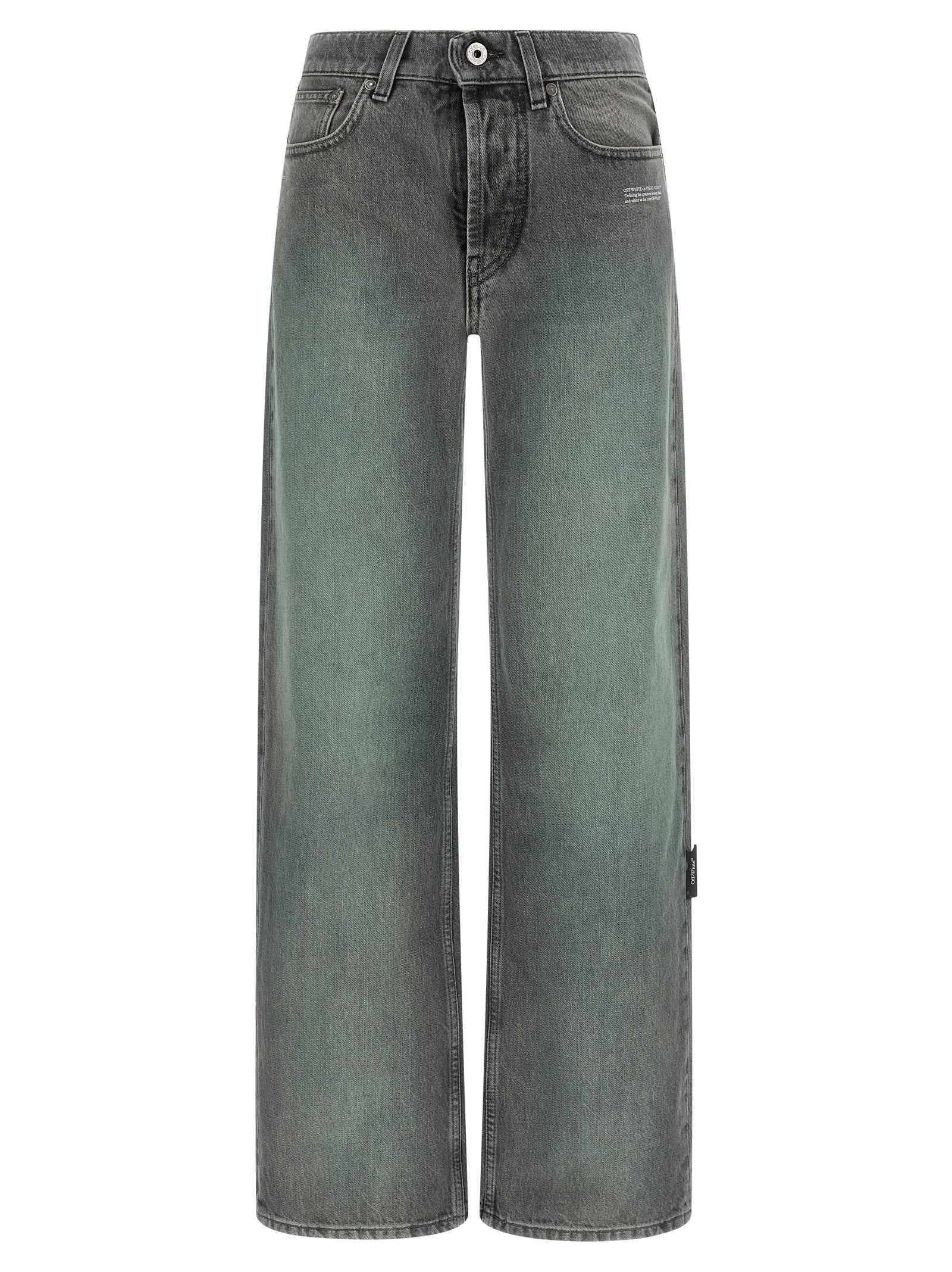 Off-White Gray Cotton Jeans Denim