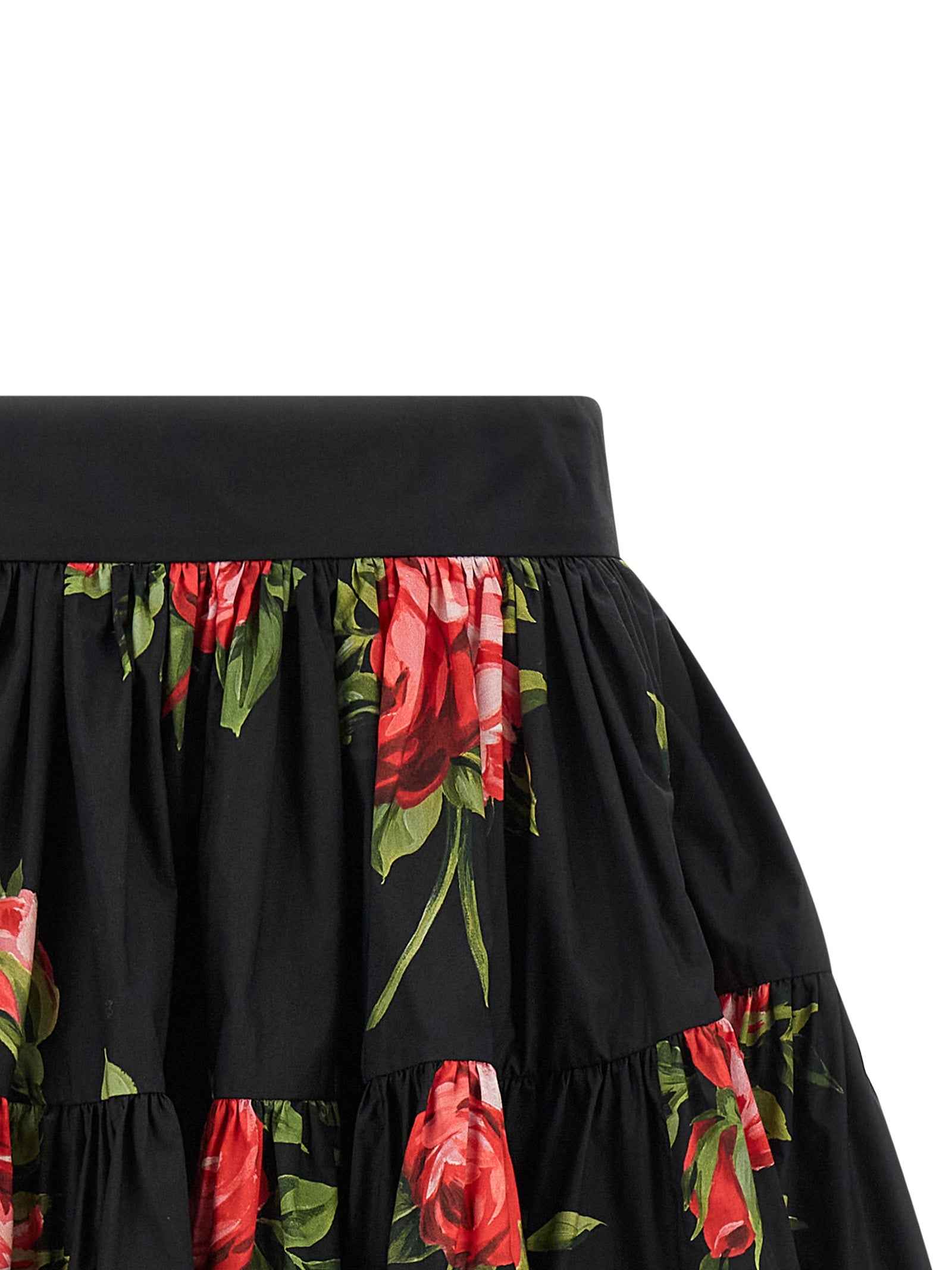 Dolce & Gabbana Black Cotton Long Skirt