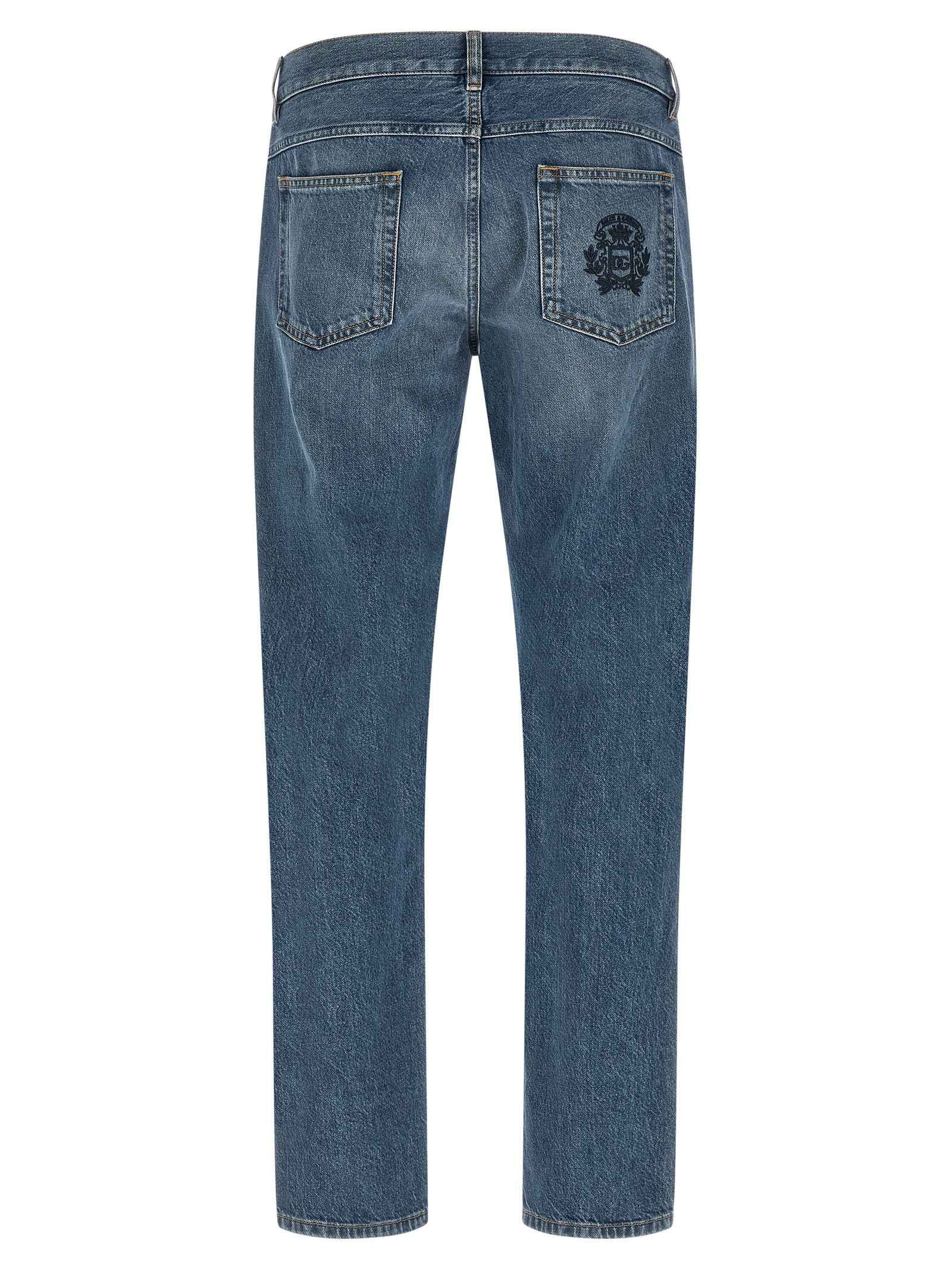 Dolce & Gabbana Blue Cotton Straight-Leg Jeans