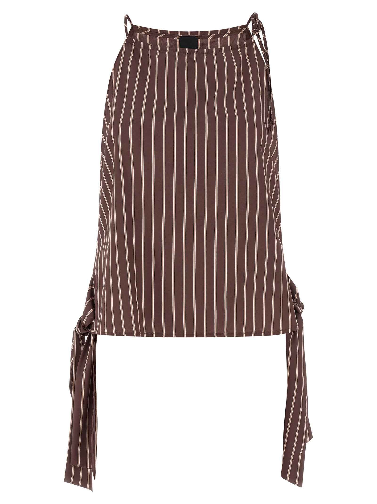 PINKO Brown Viscose Sleeveles T-Shirt
