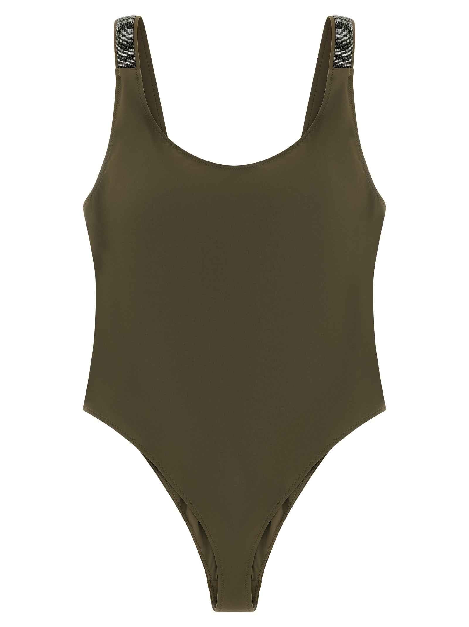 Brunello Cucinelli Bicolor Polyamide One-Piece Swimsuit