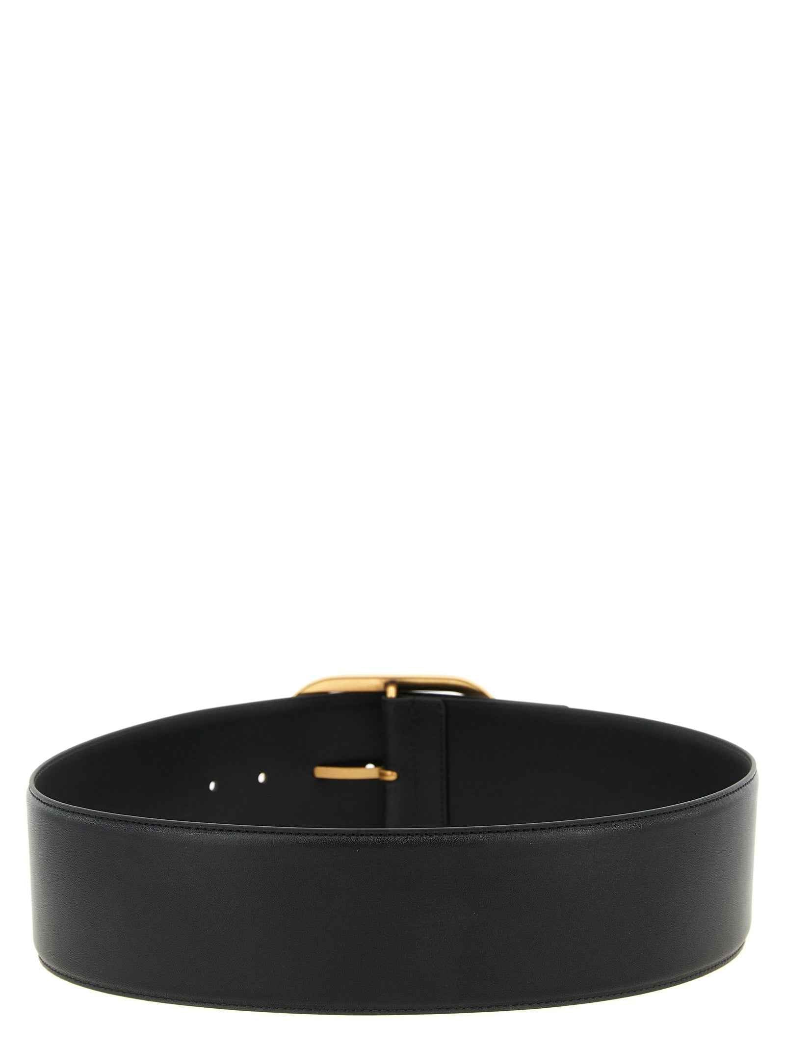 PINKO Black Cowhide High-Waist Belt
