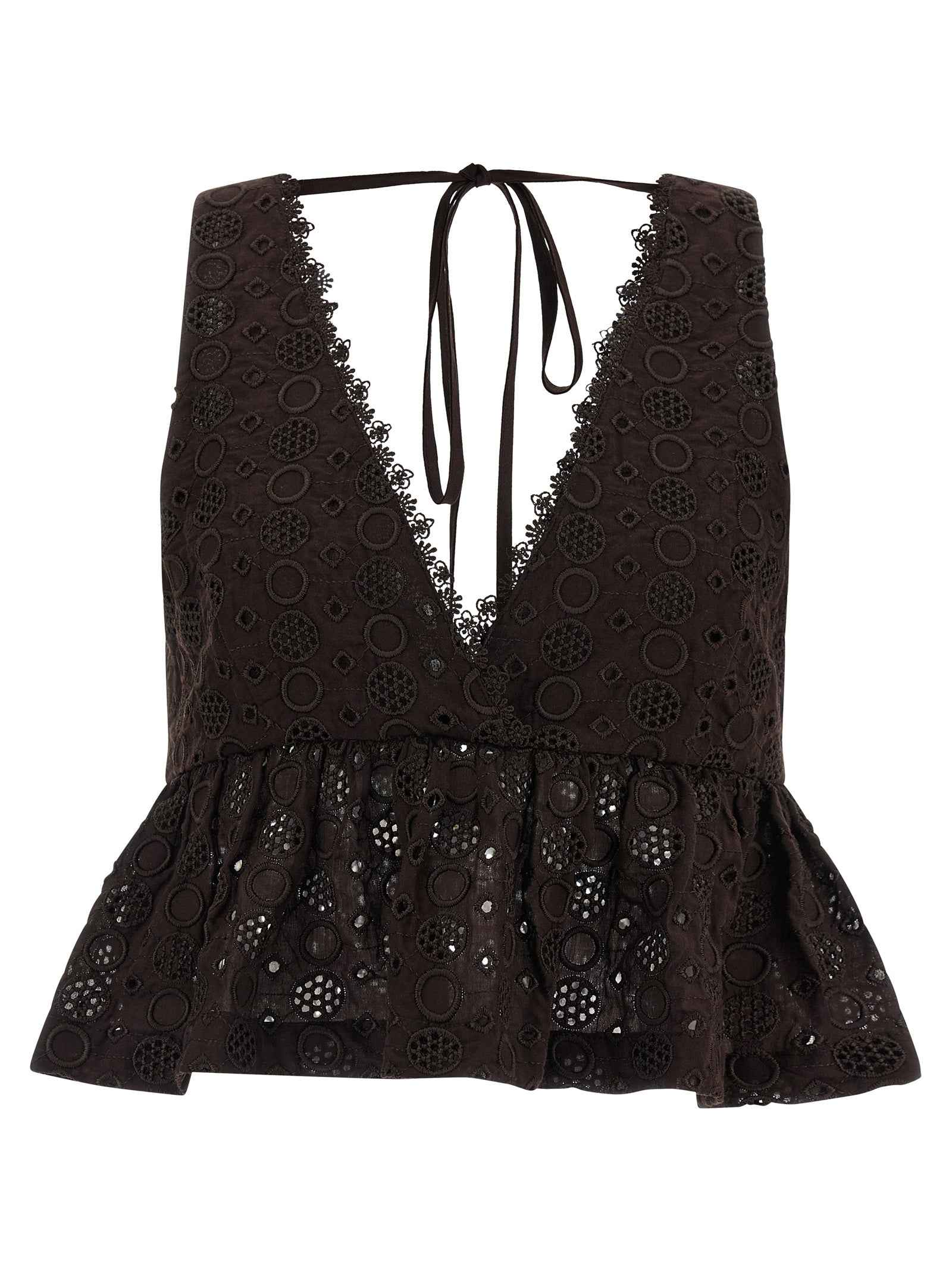 PINKO Brown Cotton Blouse