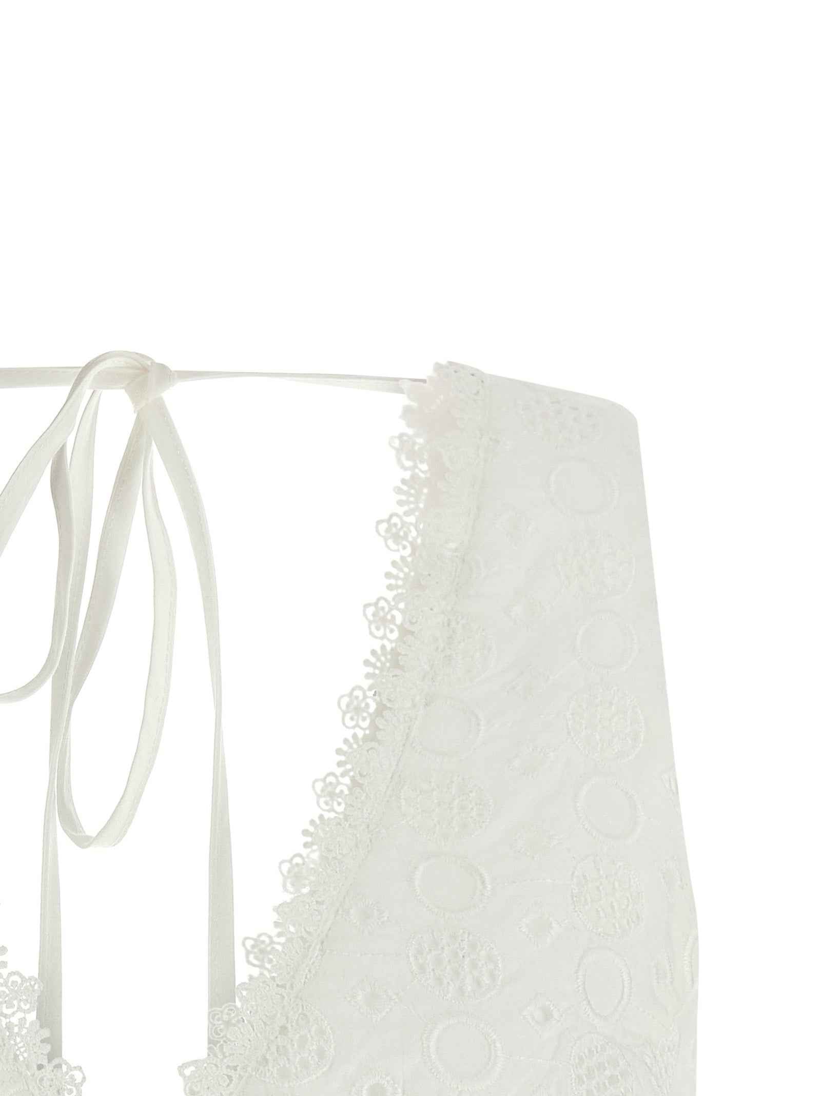 PINKO White Cotton Sleeveles T-Shirt