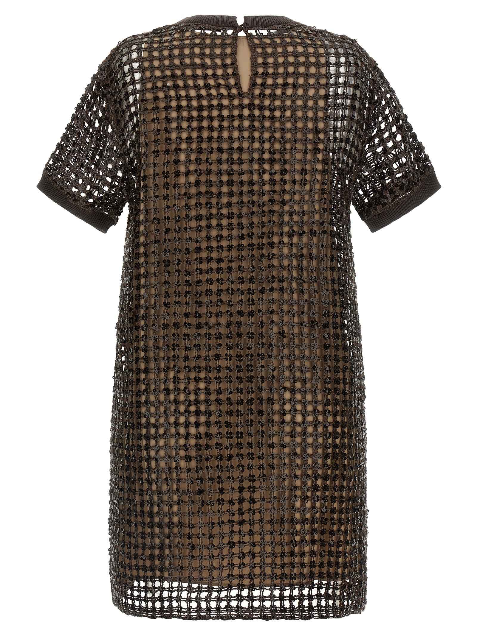 Brunello Cucinelli Brown Silk Short Dress