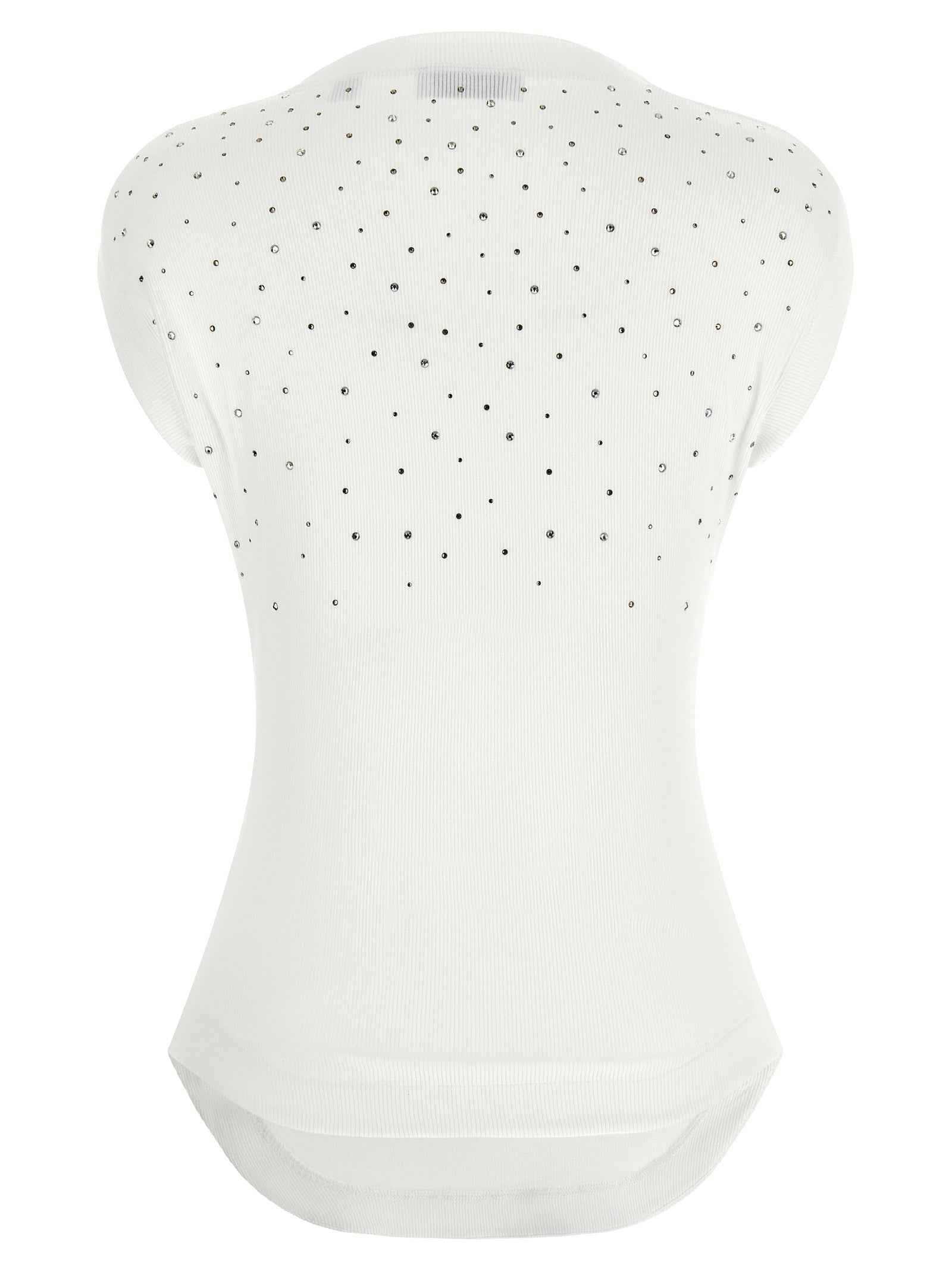 Off-White White Viscose Sleeveles T-Shirt
