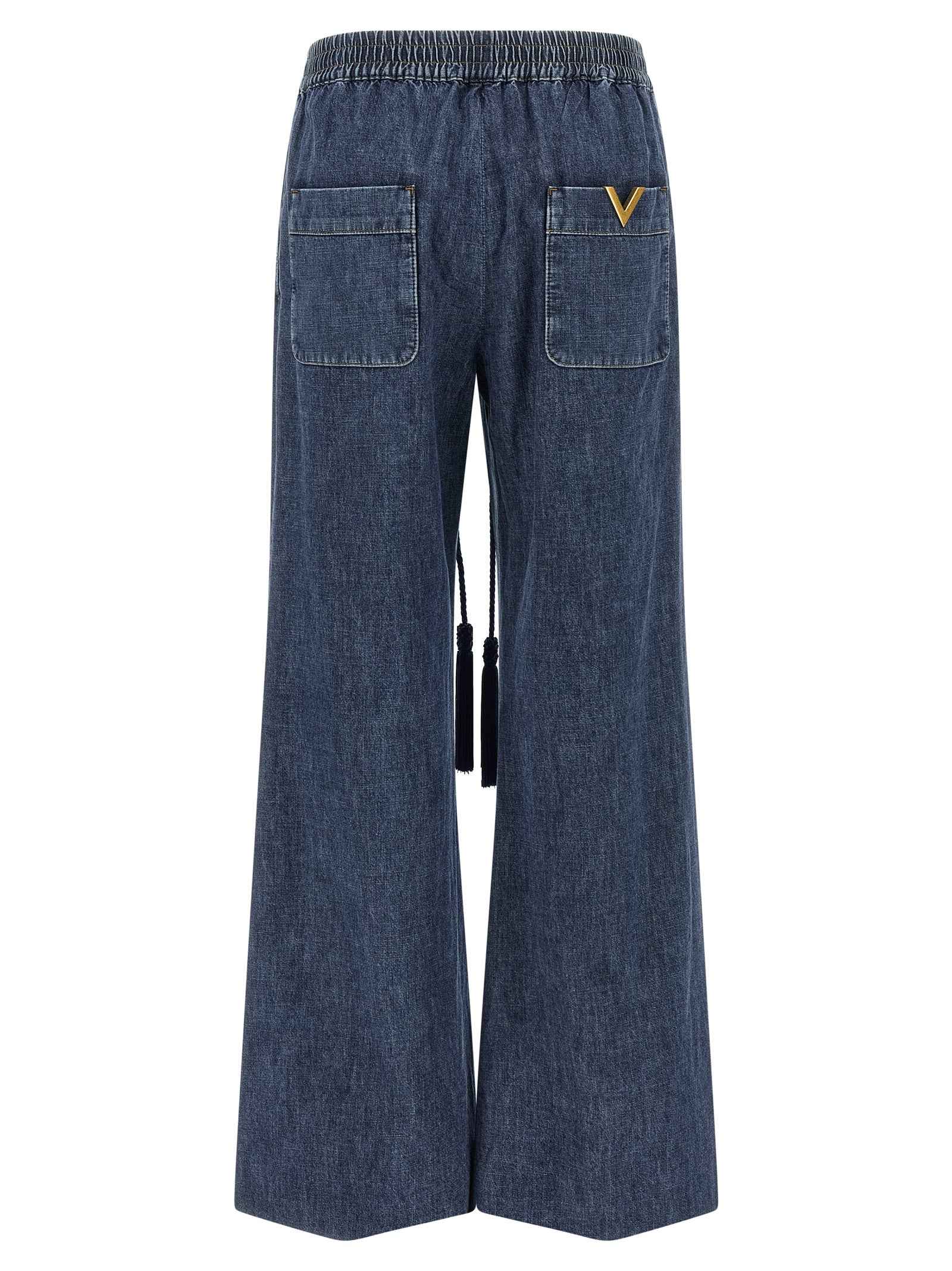 Valentino Garavani Blue Cotton Flared Jeans