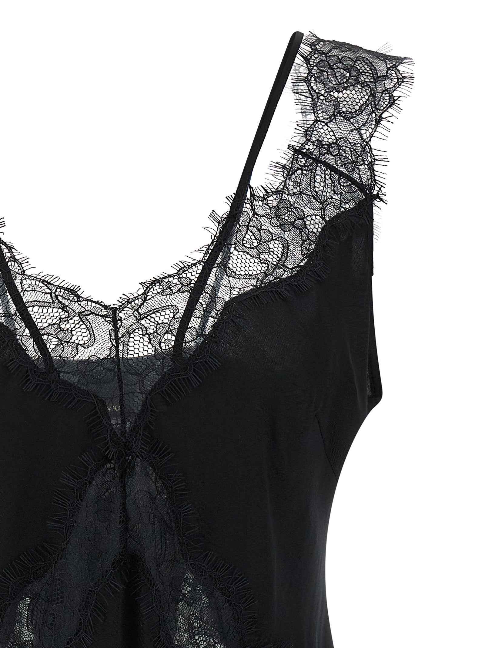 PINKO Black Viscose Sleeveles T-Shirt
