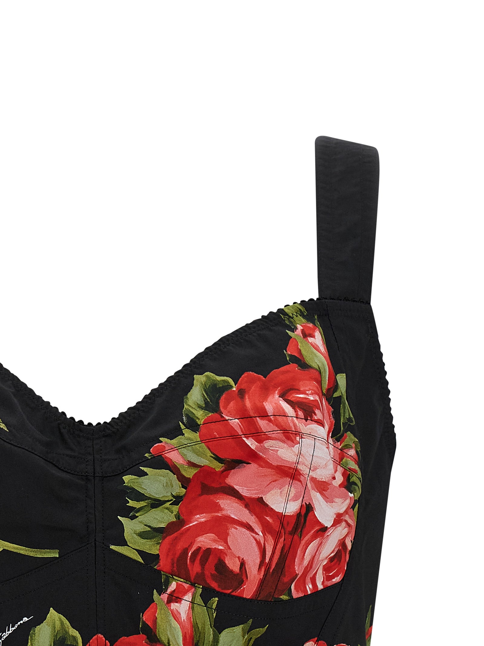 Dolce & Gabbana Black Cotton Tank Tops