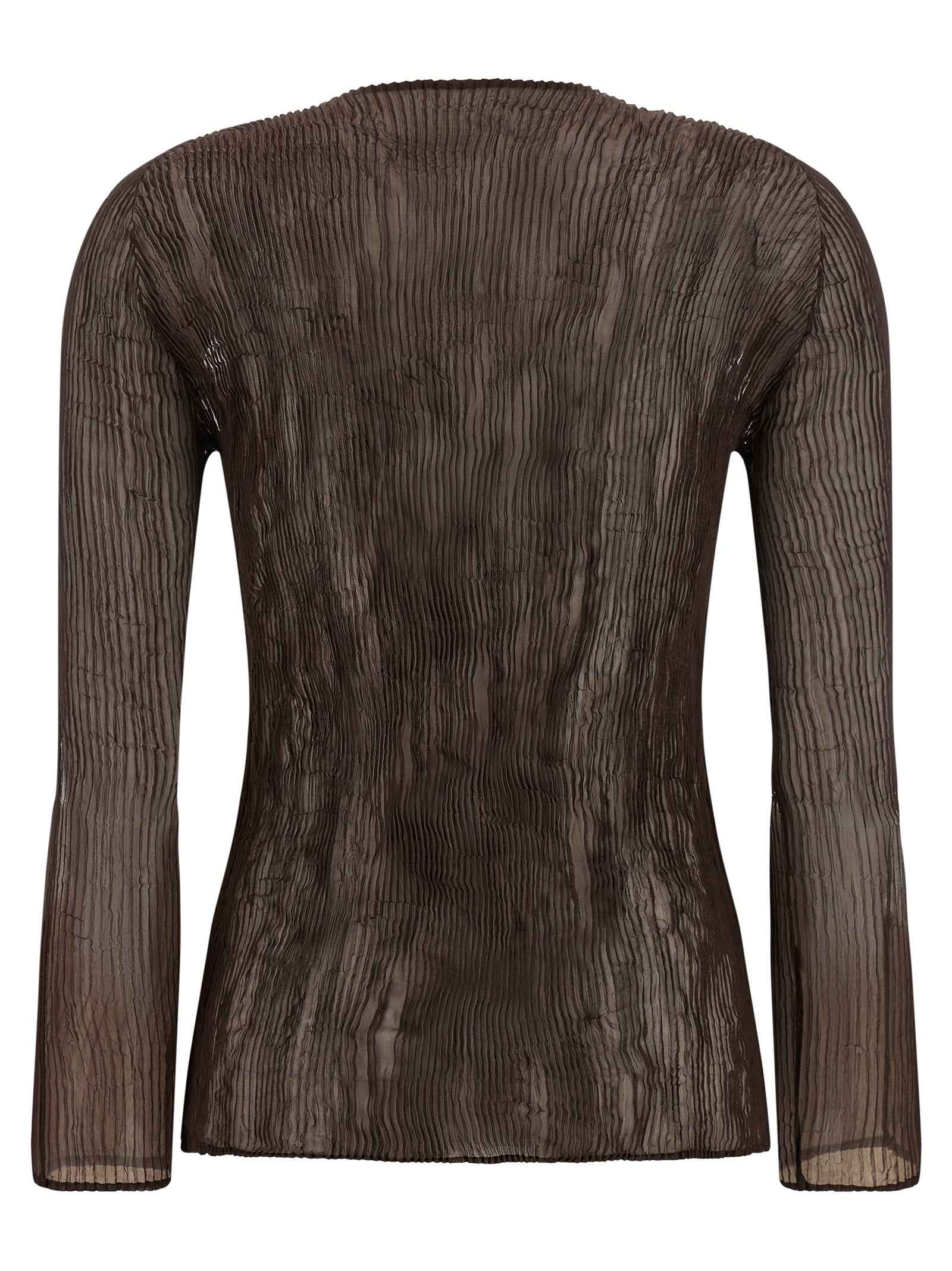 Issey Miyake Brown Polyester Blouse
