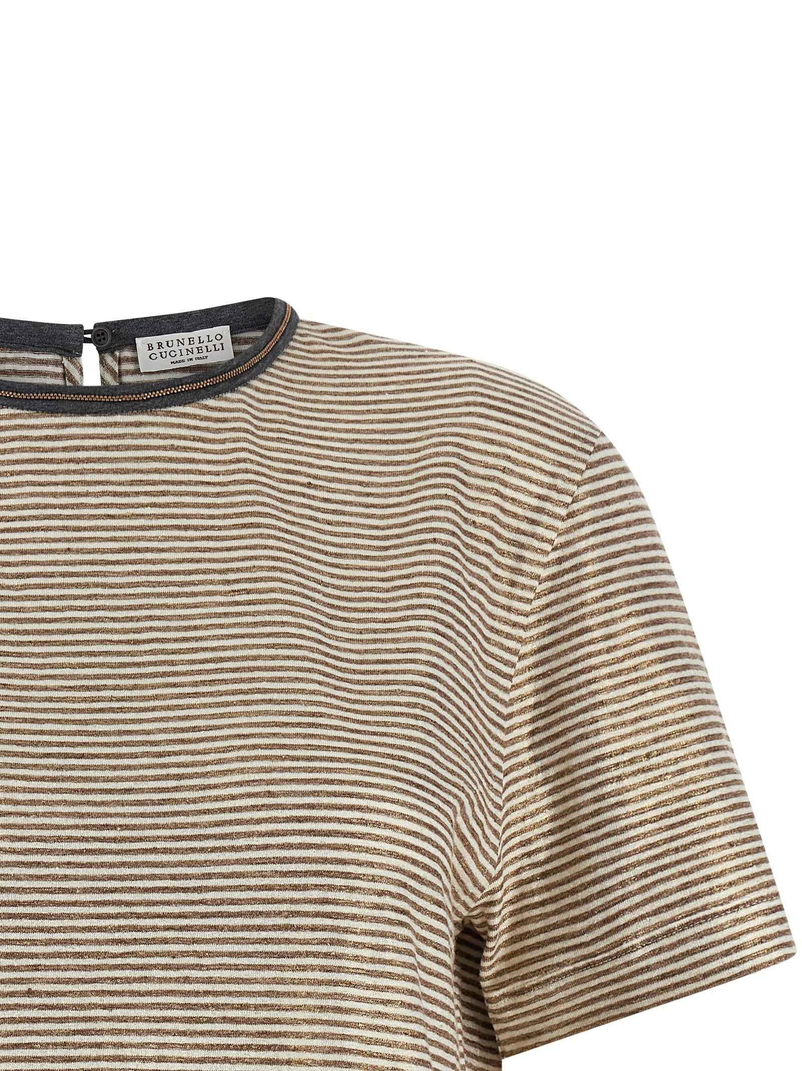 Brunello Cucinelli Multicolor Linen T-Shirt