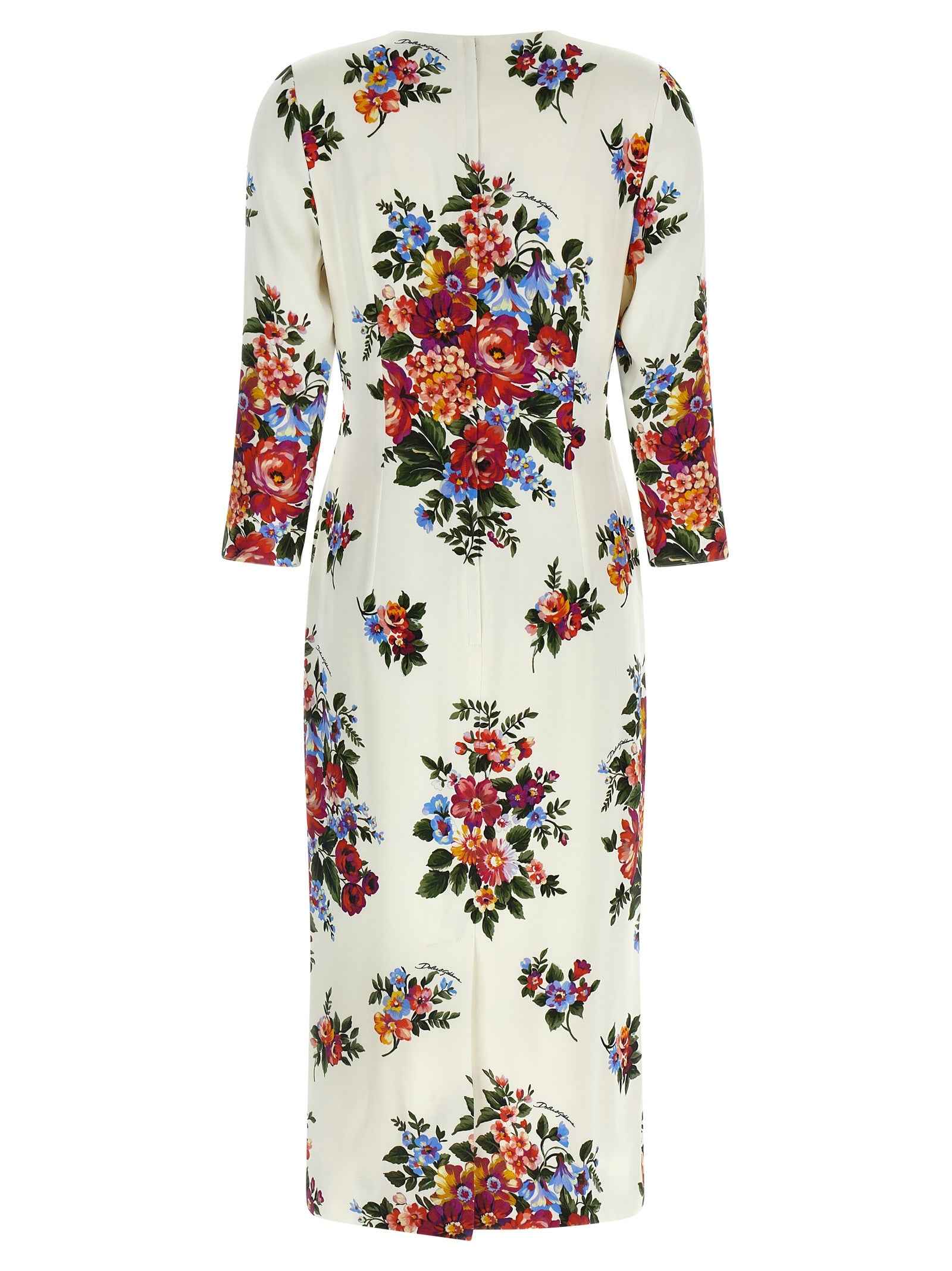Dolce & Gabbana White Viscose Midi Dress