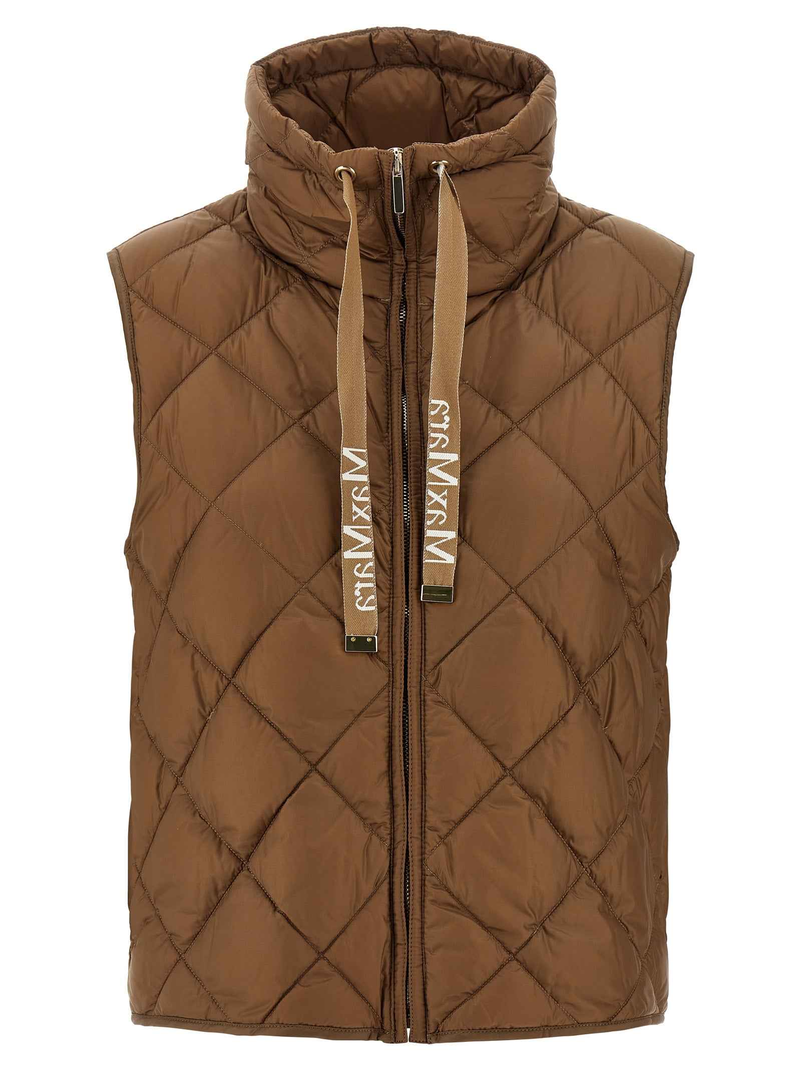 Max Mara Brown Polyamide Sleeveless Jacket