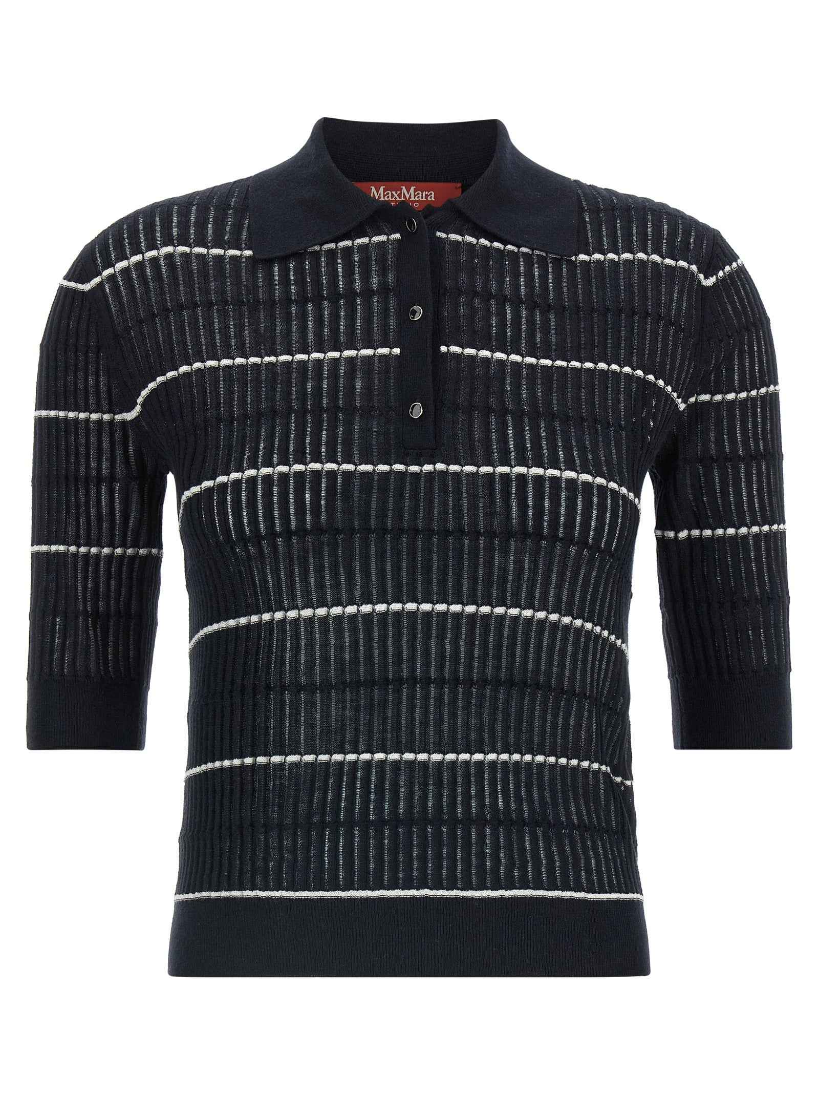 Max Mara Blue Silk Polo Shirt