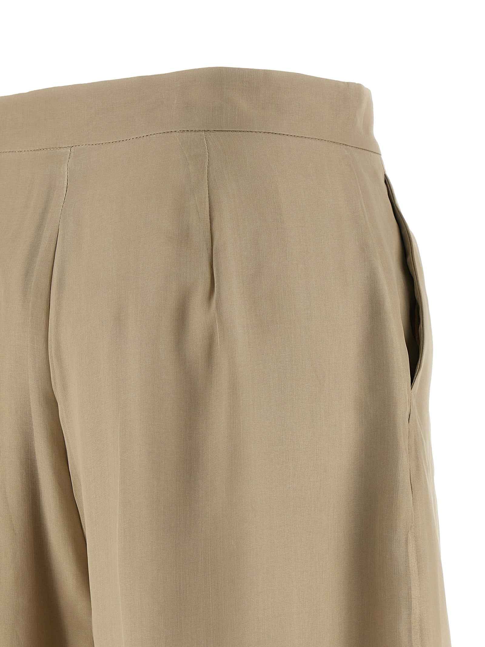 Max Mara Beige Silk Casual Pants