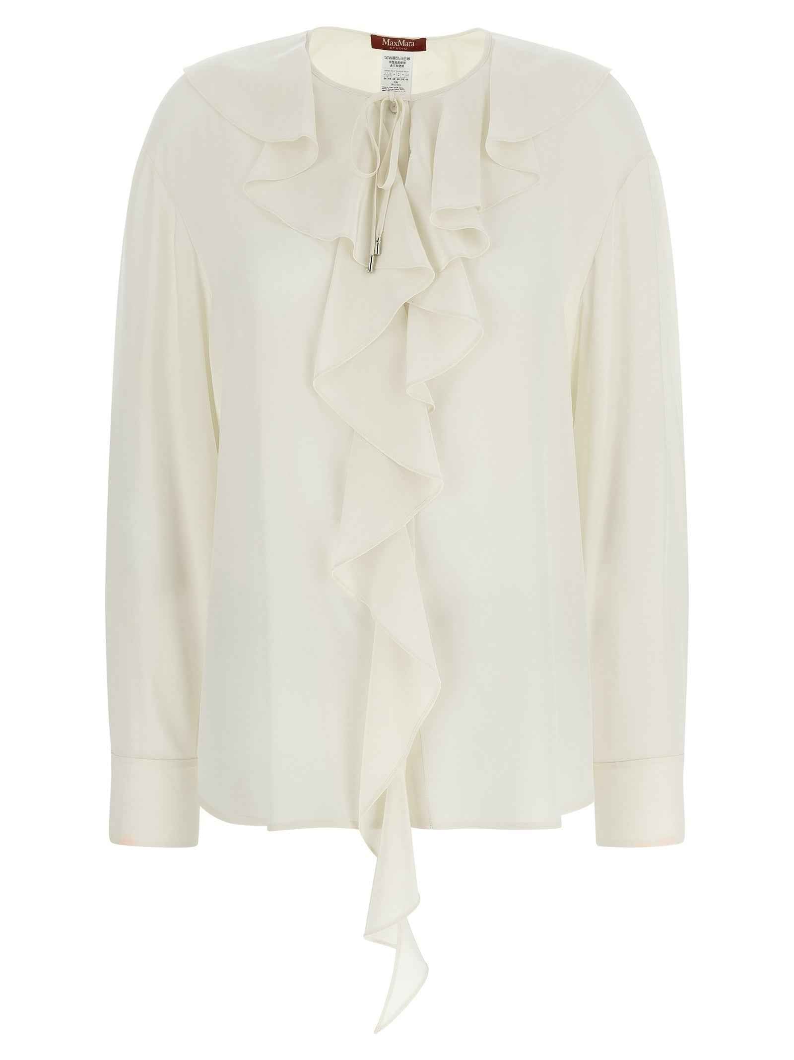 Max Mara White Silk Blouse