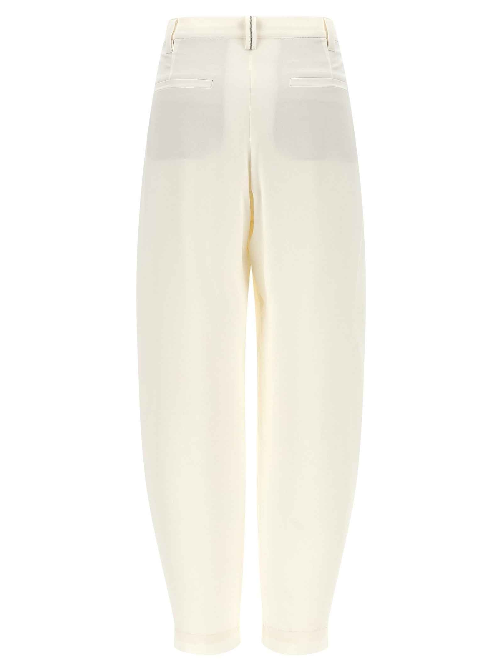 Brunello Cucinelli Beige Viscose Casual Pants