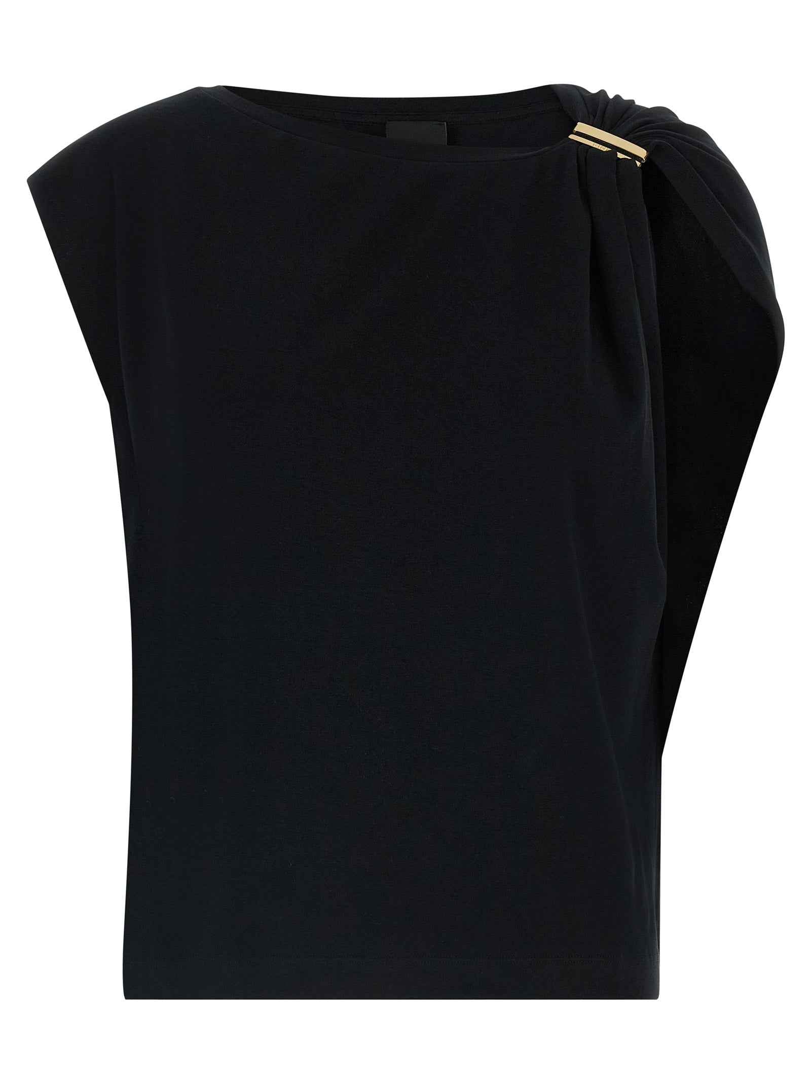 PINKO Black Cotton Tank Tops