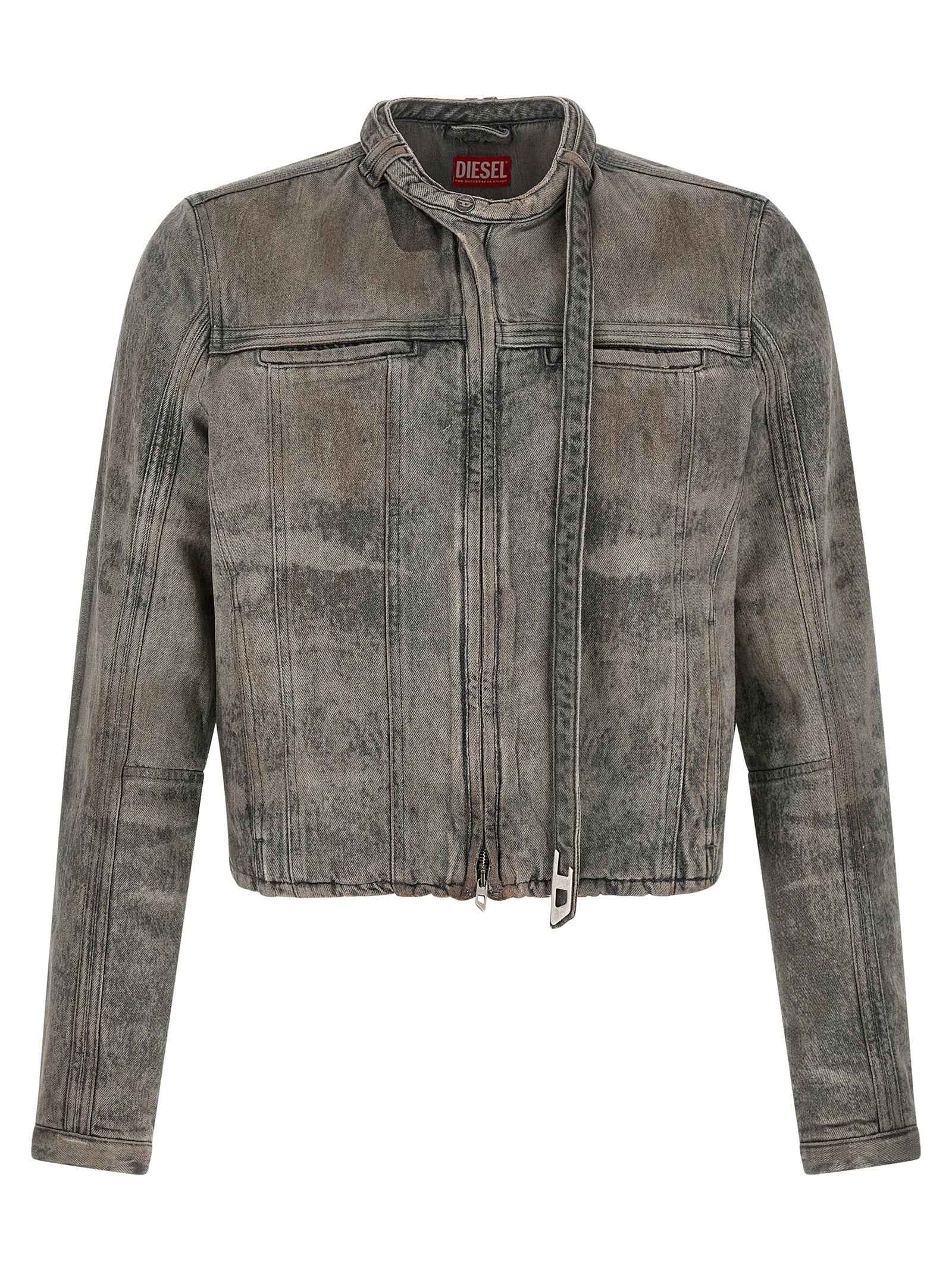 Diesel Gray Cotton Denim Jacket