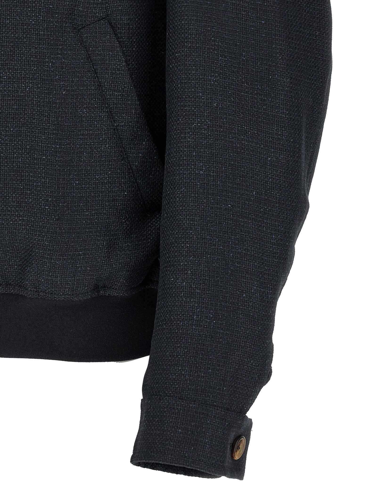 Brunello Cucinelli Blue Sisal Biker Jacket