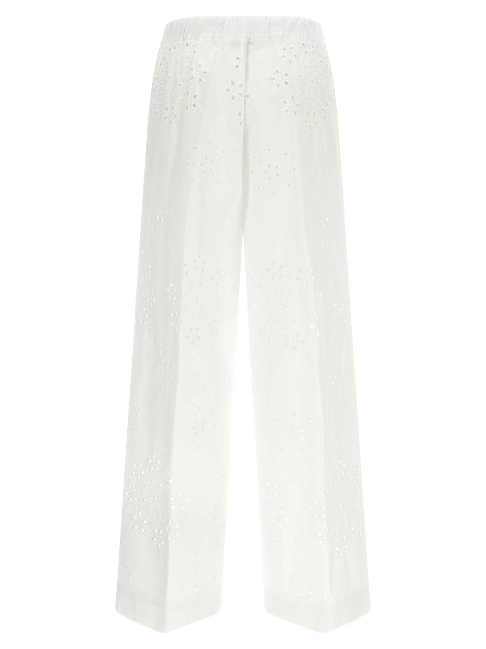Herno White Cotton Casual Pants