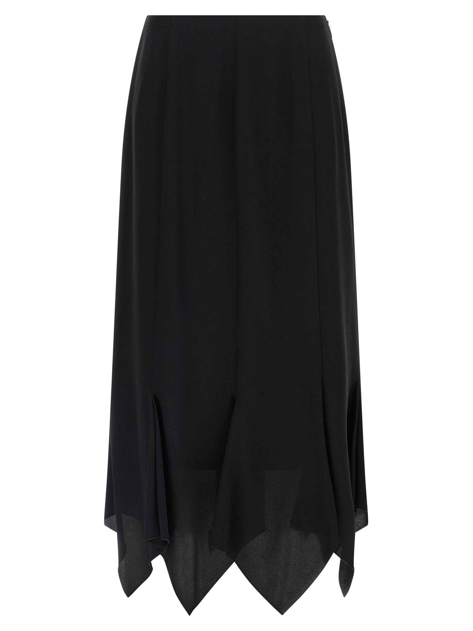 Valentino Garavani Black Silk Midi Skirt