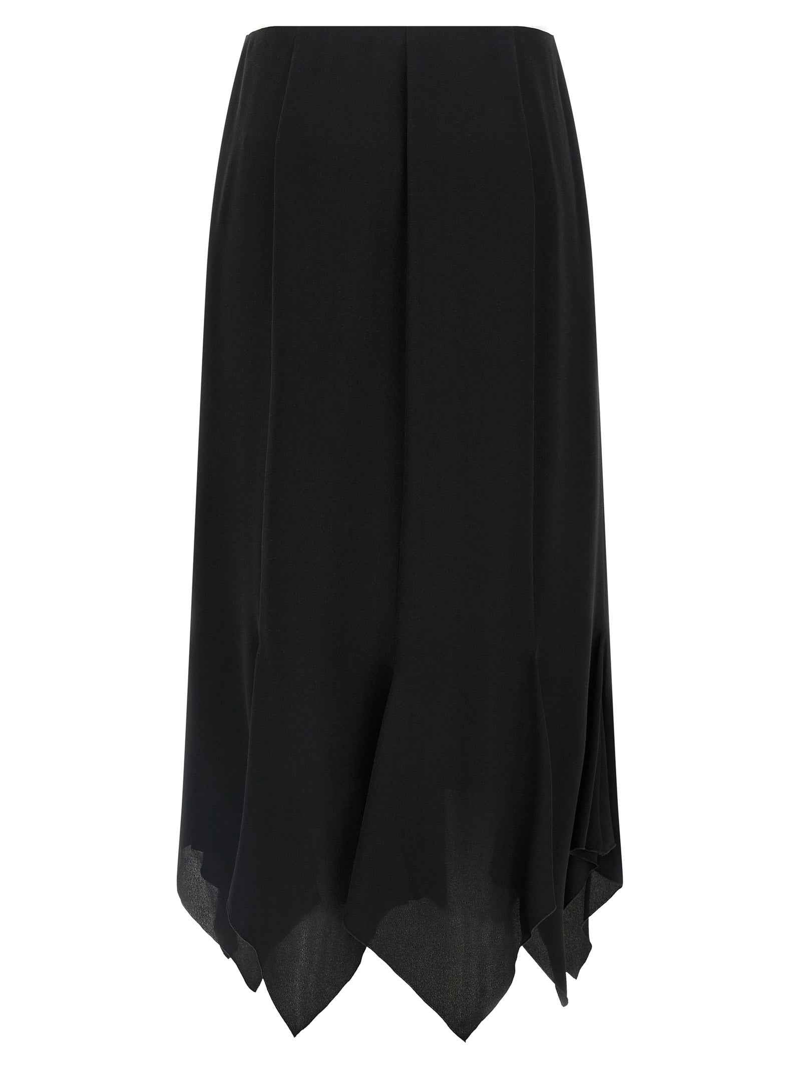 Valentino Garavani Black Silk Midi Skirt