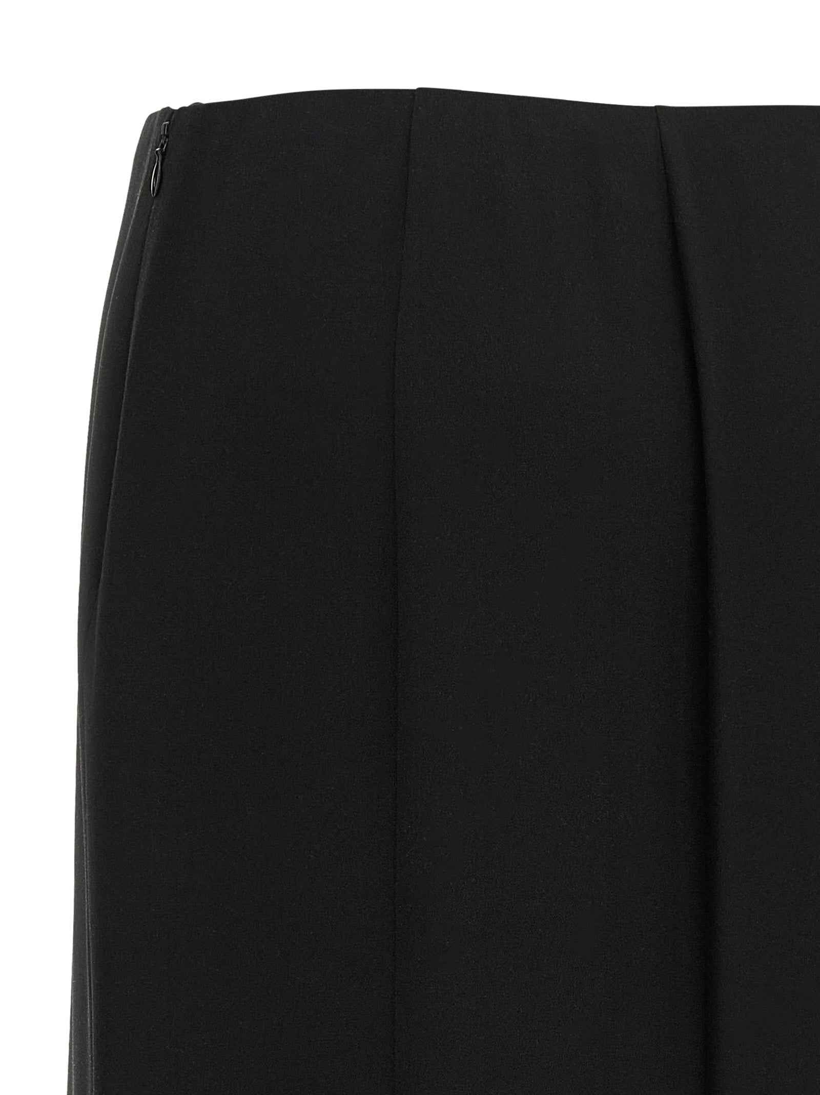 Valentino Garavani Black Silk Midi Skirt