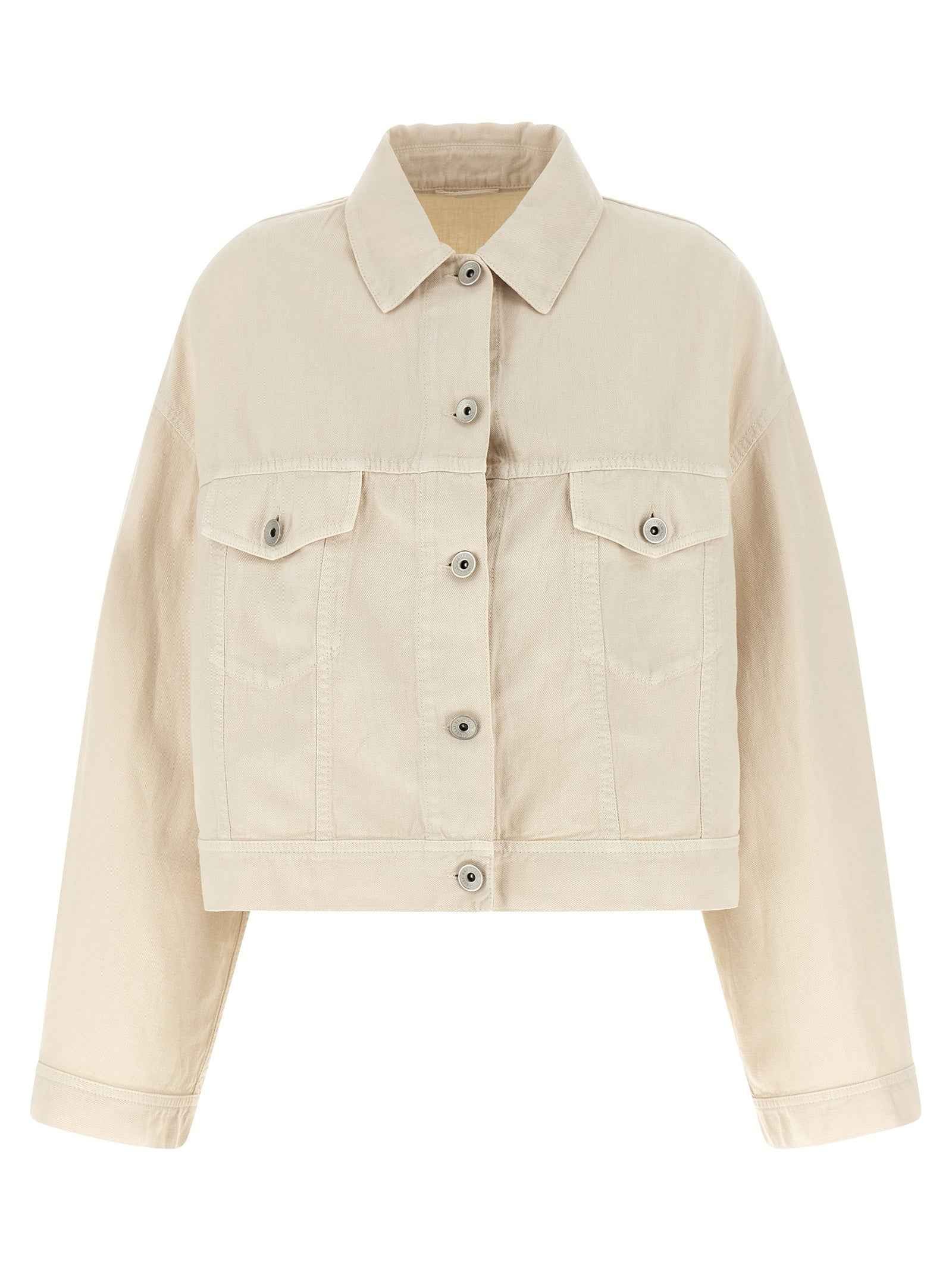 Brunello Cucinelli Beige Cotton Denim Jacket