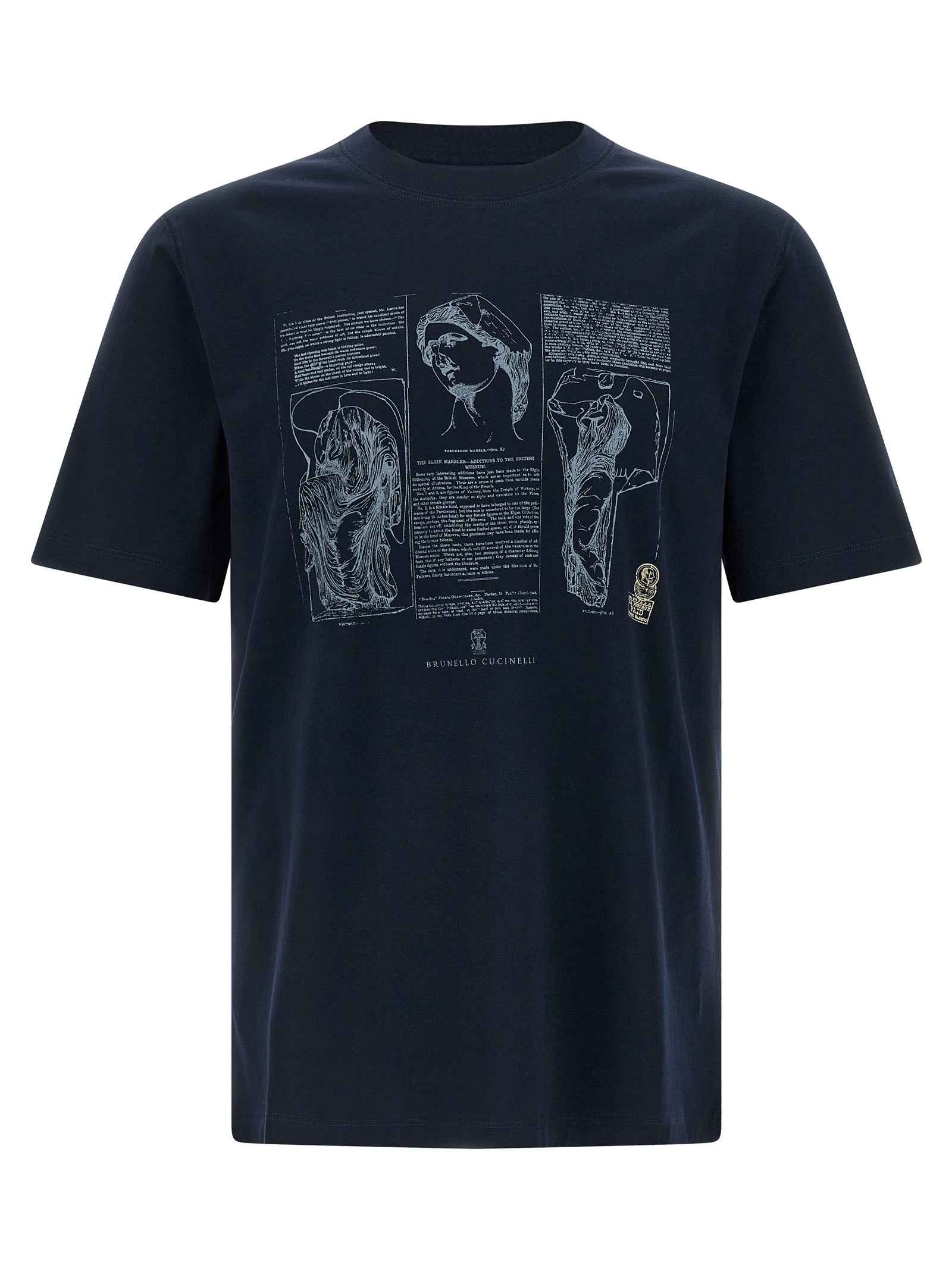 Brunello Cucinelli Blue Cotton T-Shirt