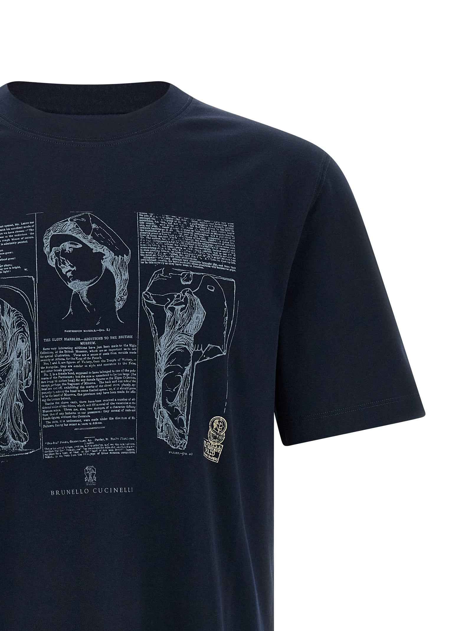 Brunello Cucinelli Blue Cotton T-Shirt