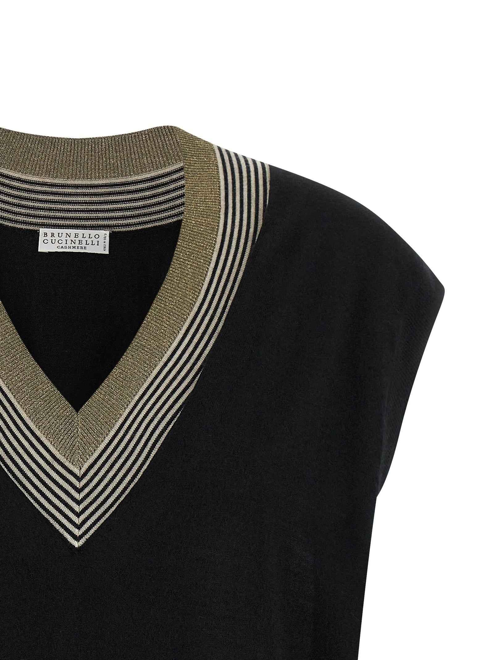 Brunello Cucinelli Black Cashmere Sleeveless Jacket
