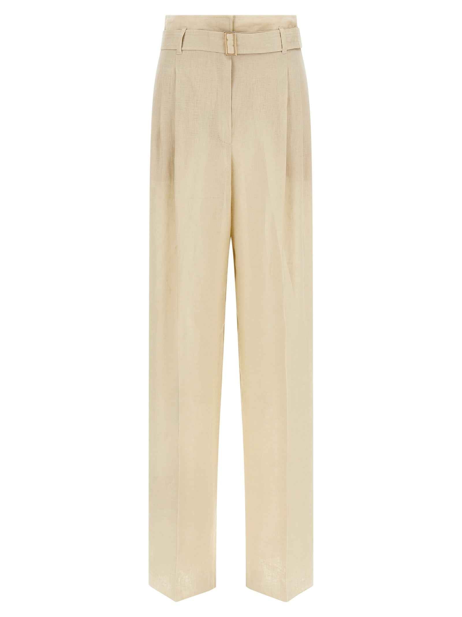 Max Mara Beige Linen Casual Pants